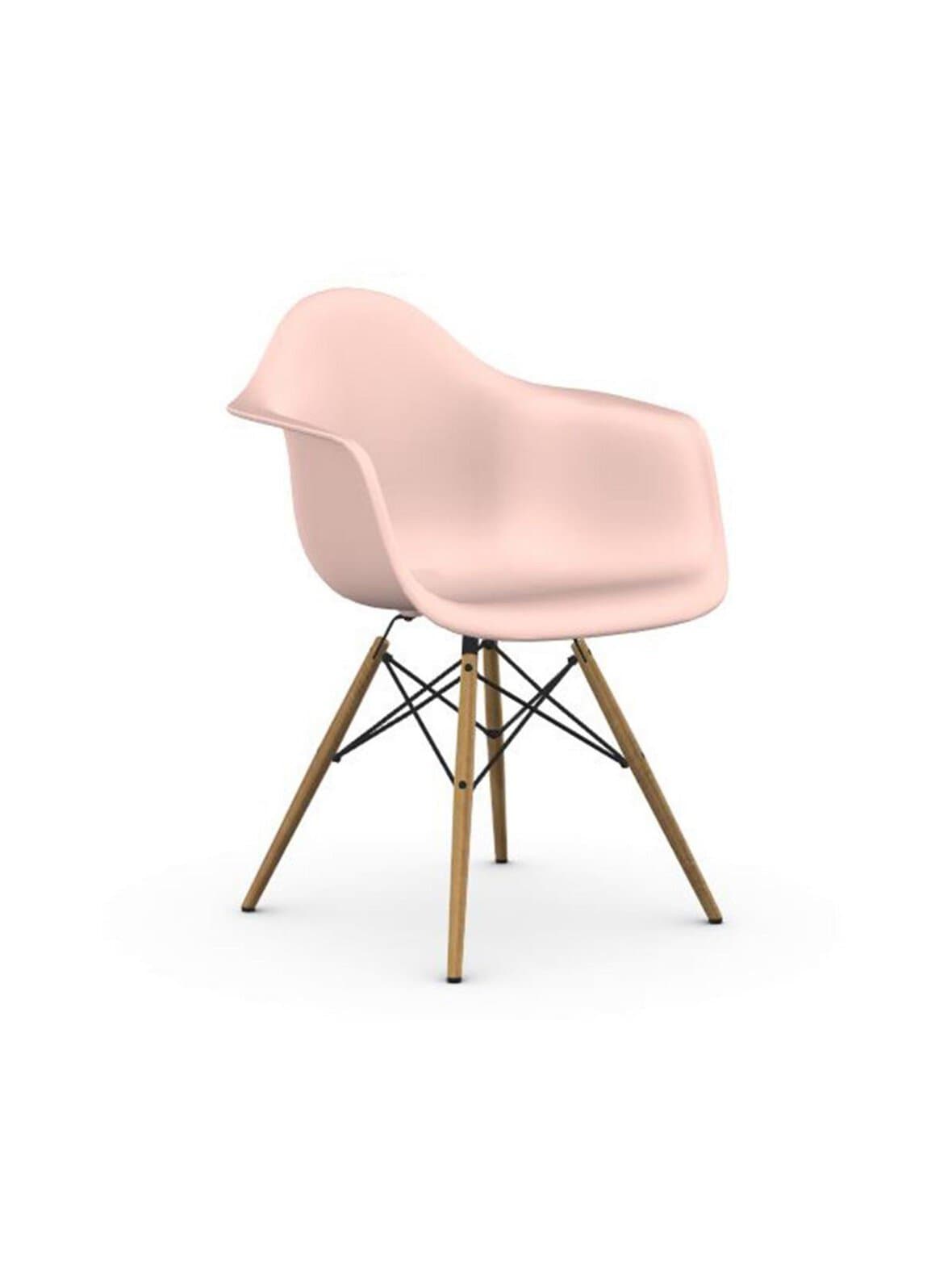 Eames daw re -tuoli käsinojilla pale rose/hunajasaarni – Vitra