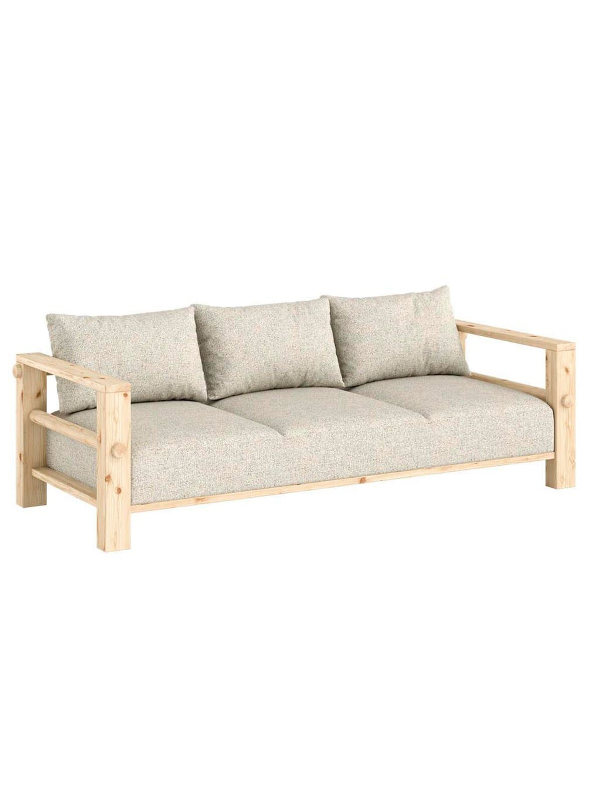 Bare-sohva textured weave -kangas soft chalk / mänty l 225 cm – Karup