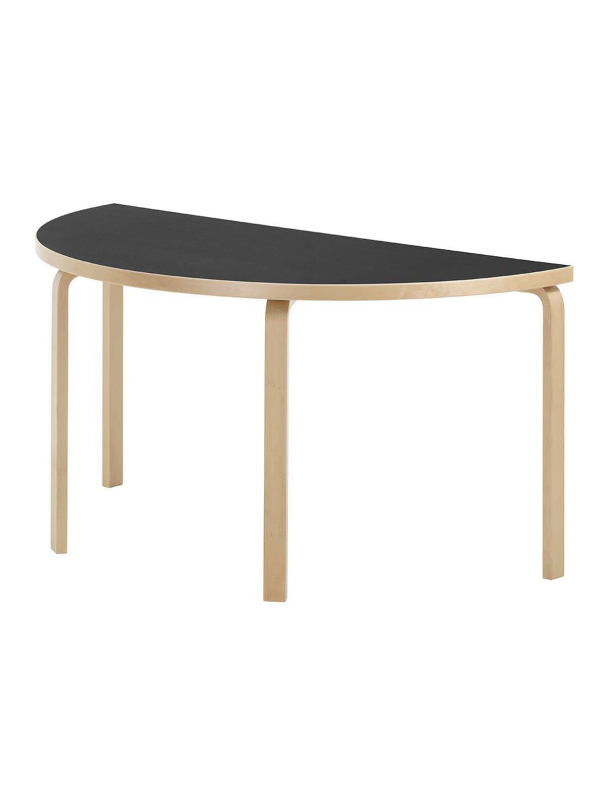 Pöytä 96 koivu/musta linoleum 75 x 150 cm – Artek