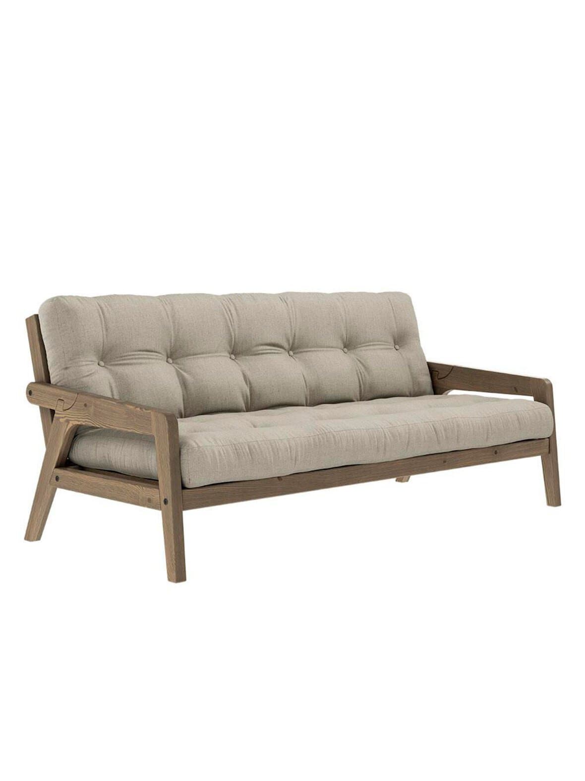 Grab-futonsohva linen/ruskea l 200 cm – Karup