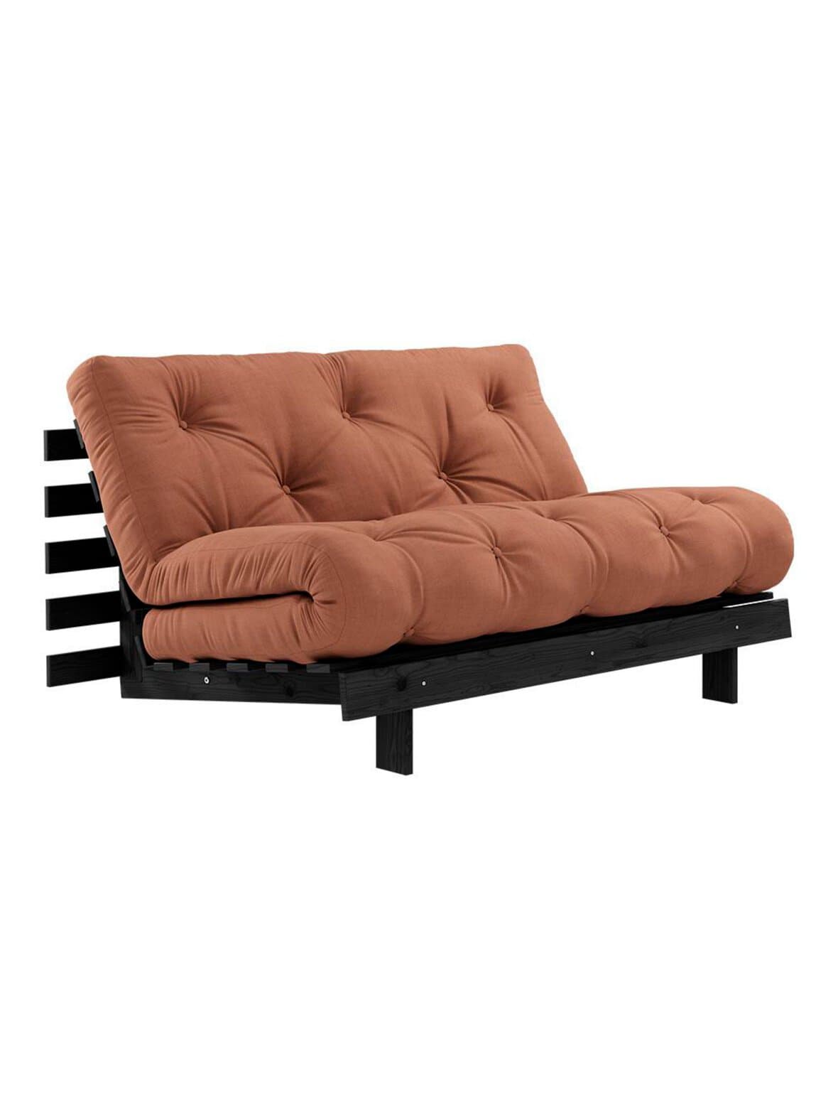 Roots-futonsohva clay brown / musta l 140 cm – Karup