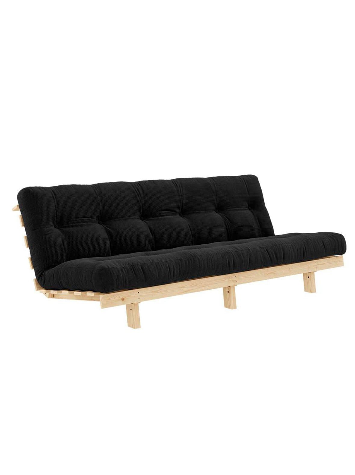Lean-futonsohva corduroy-kangas charcoal/mänty l 190 cm – Karup