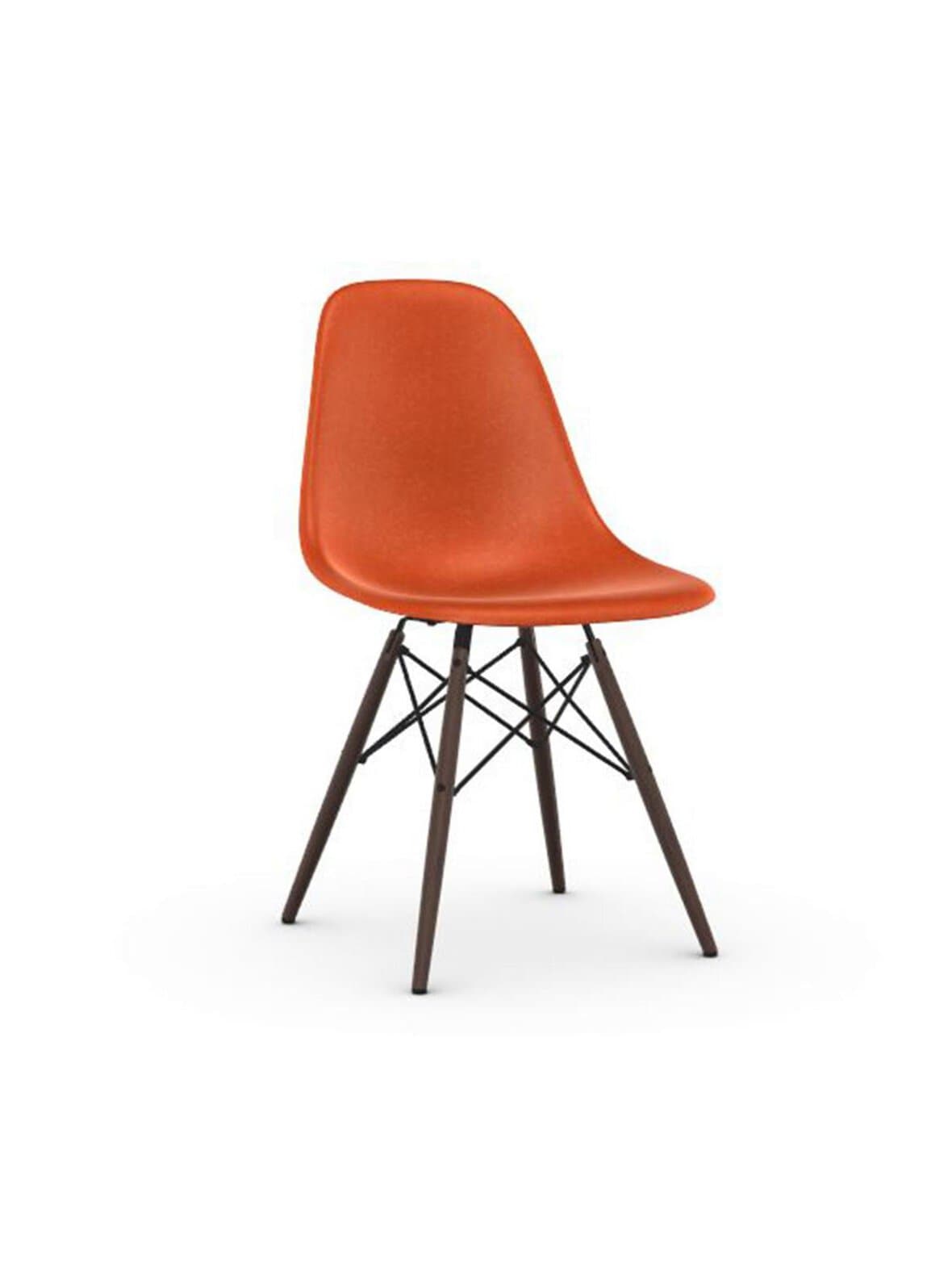 Eames dsw fiberglass -tuoli red orange/tumma vaahtera – Vitra