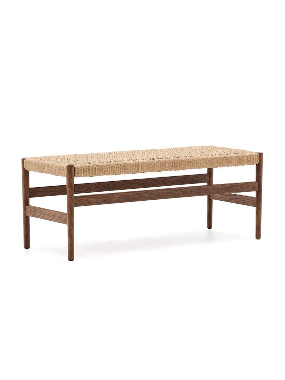 Zaide-penkki pähkinä/paperinaru l 120 cm – Kave Home