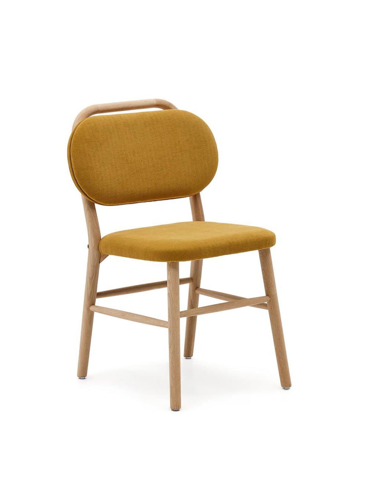 Helda-tuoli sinapinkeltainen chenille/tammi – Kave Home