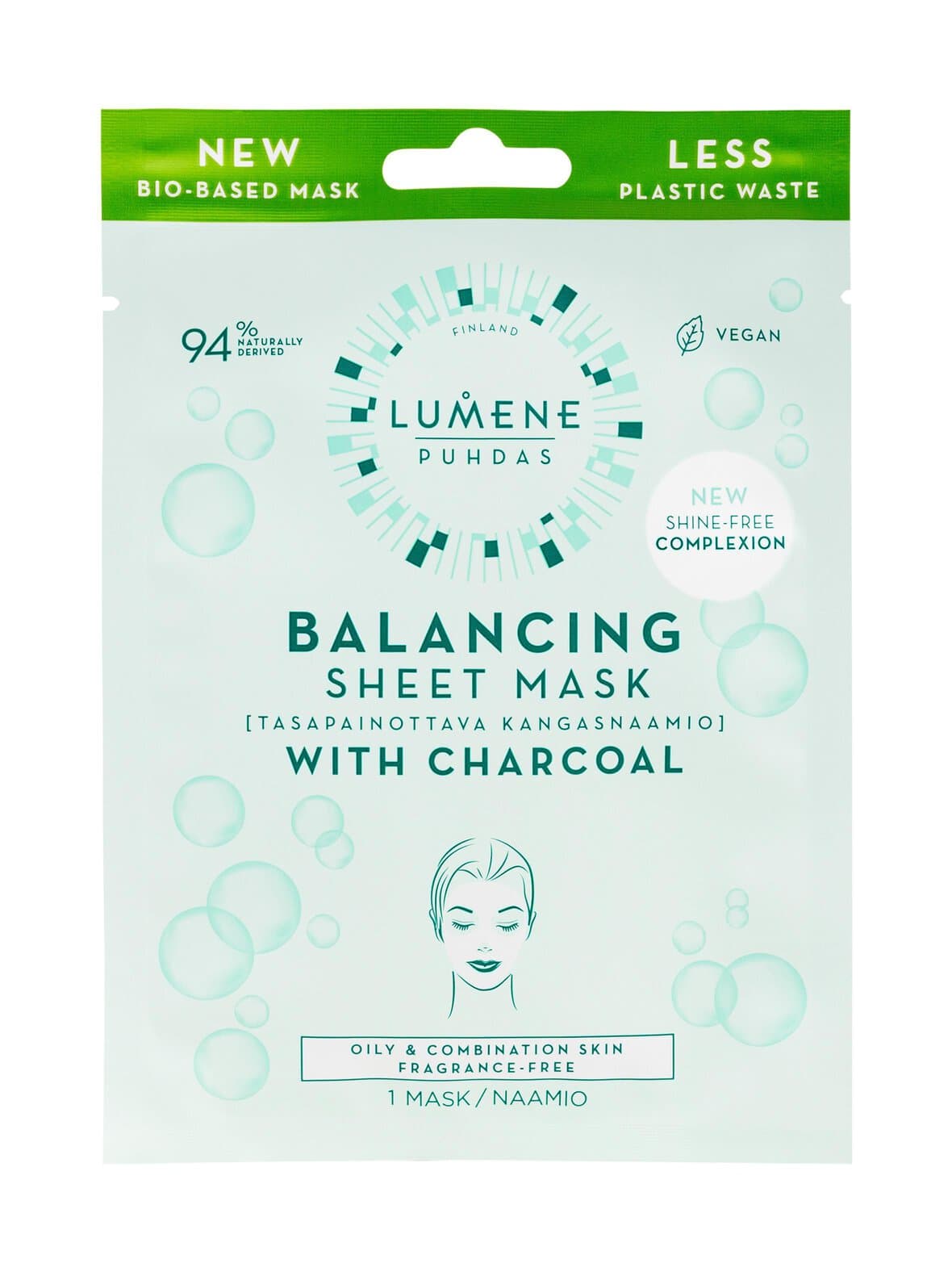 Puhdas balancing sheet mask -kasvonaamio – Lumene
