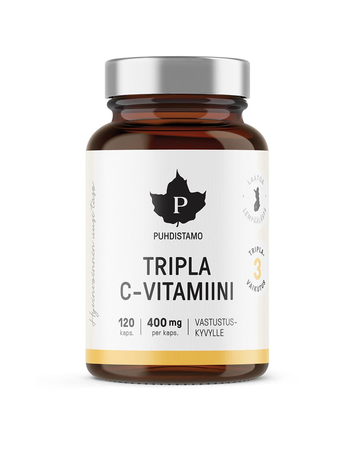 Tripla c-vitamiini 400 mg -ravintolisä 120 kaps. – Puhdistamo