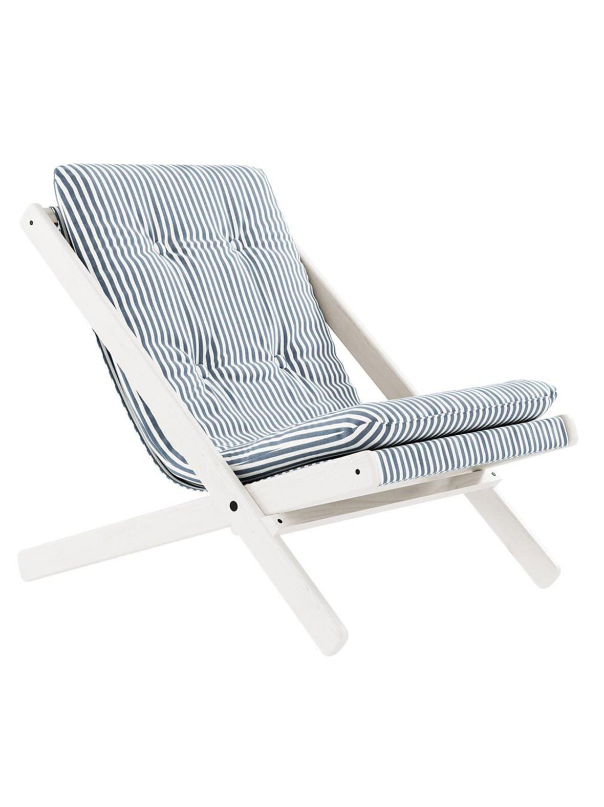 Boogie-nojatuoli beach blue / white – Karup