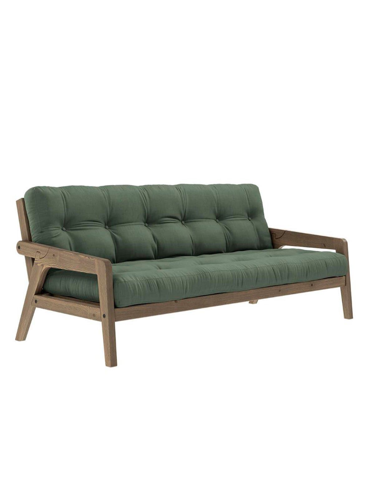Grab-futonsohva olive green/ruskea l 200 cm – Karup