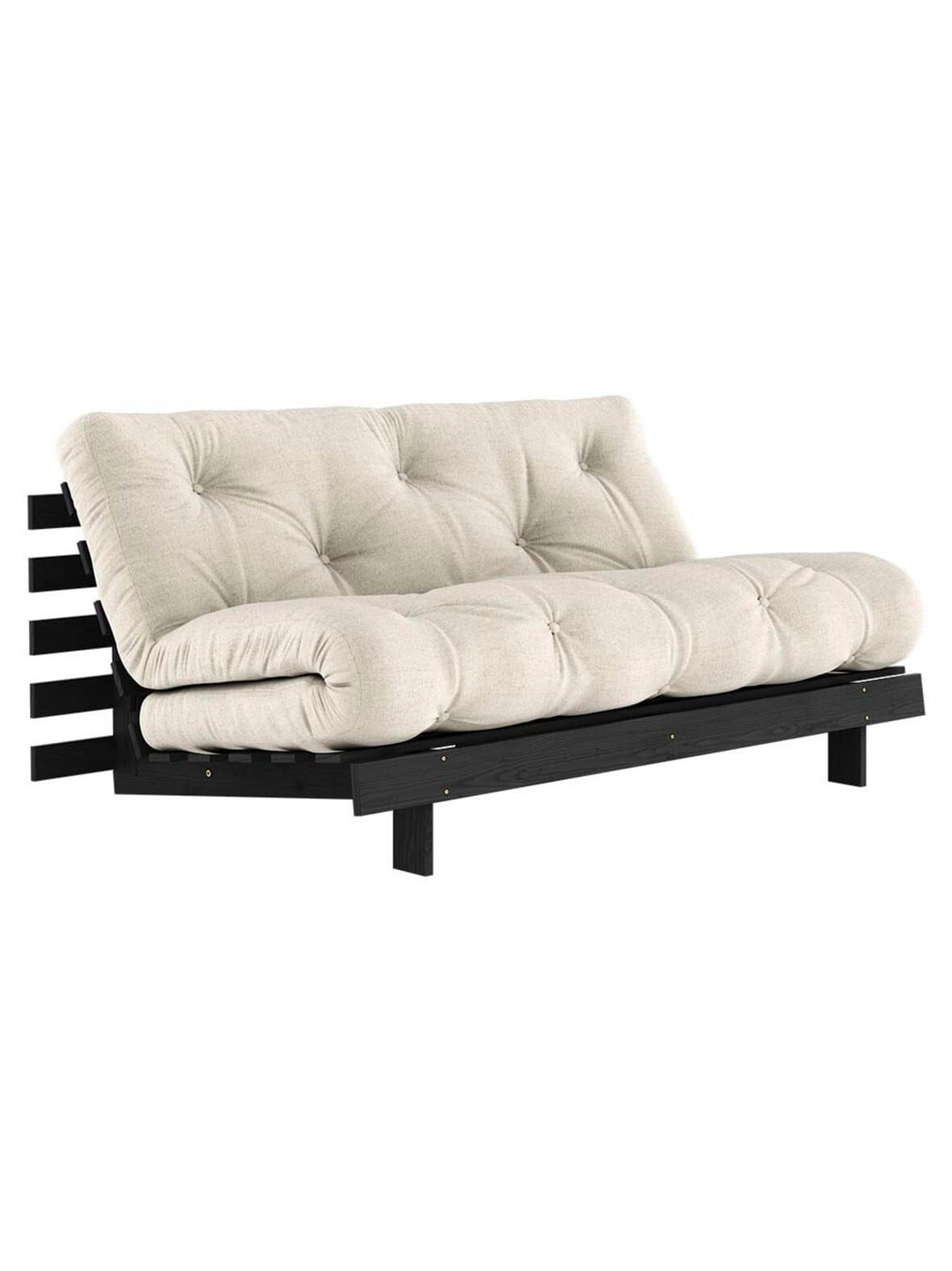 Roots-futonsohva linen / musta l 160 cm – Karup