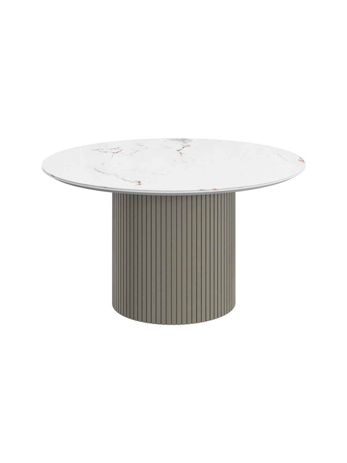 Santiago-sohvapöytä valkoinen keramiikka / harmaa ⌀ 80 cm – BoConcept