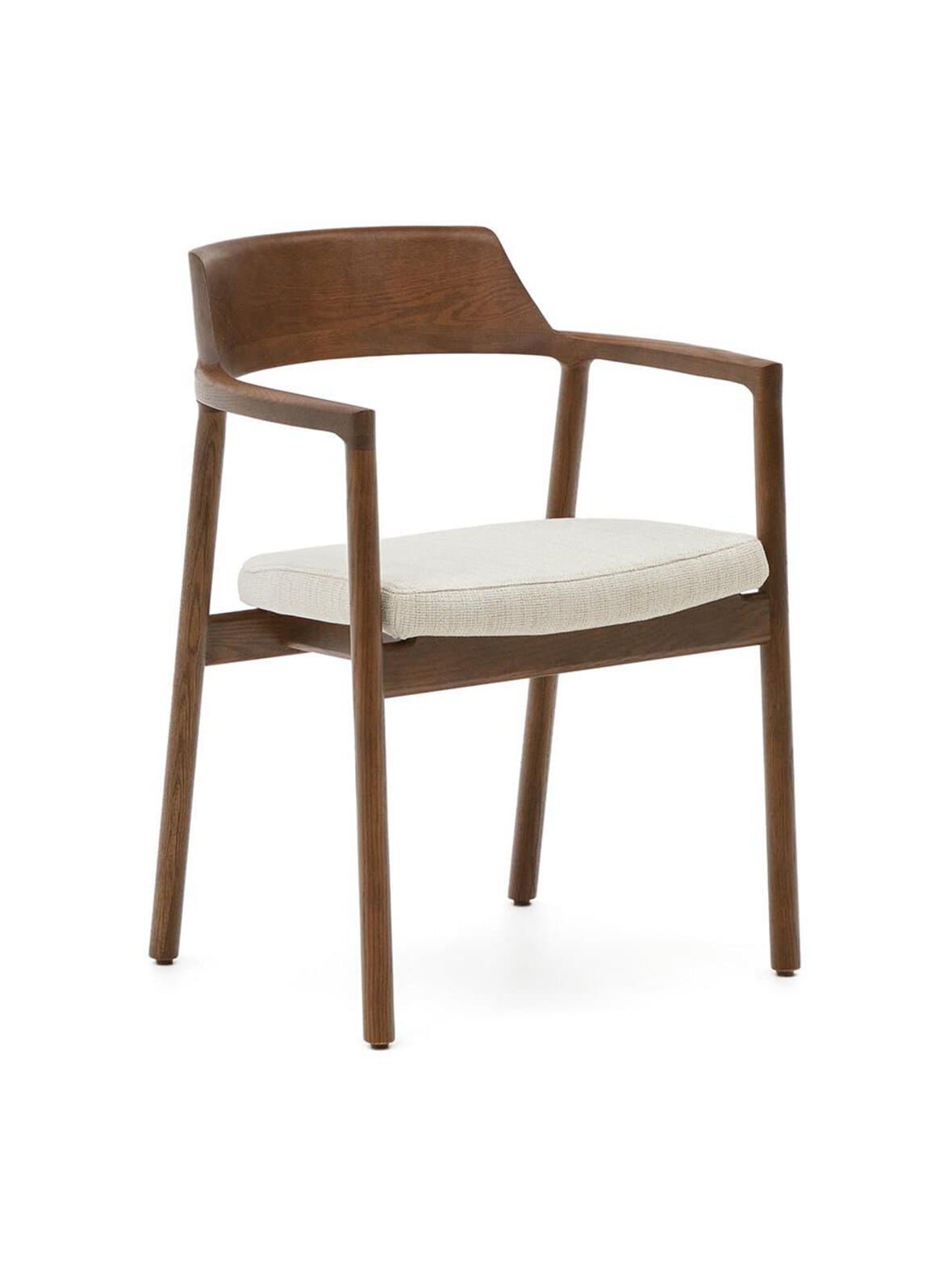 Alocs-tuoli beige chenille-kangas / pähkinä – Kave Home