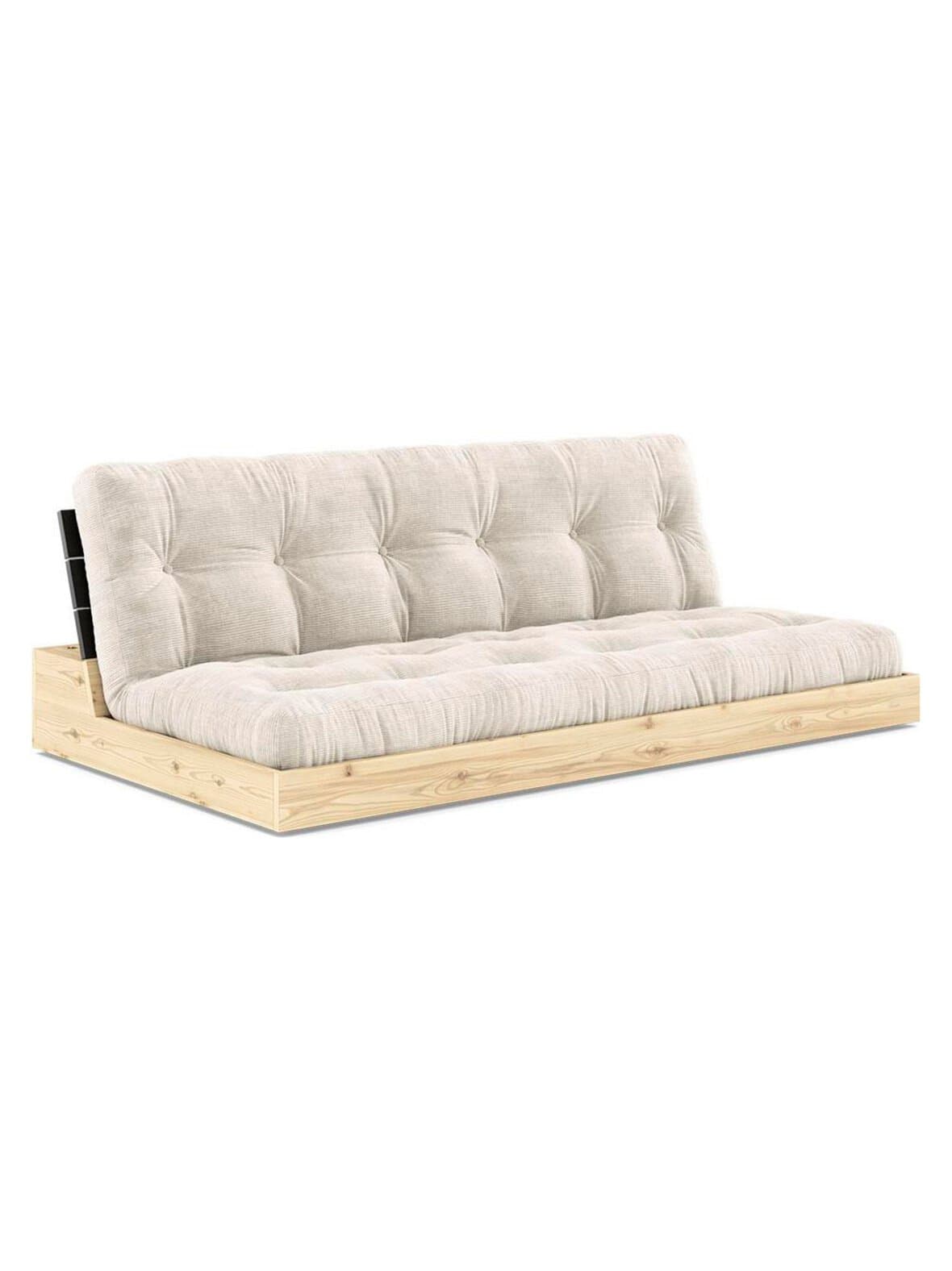 Base-futonsohva corduroy-kangas ivory/musta l 196 cm – Karup