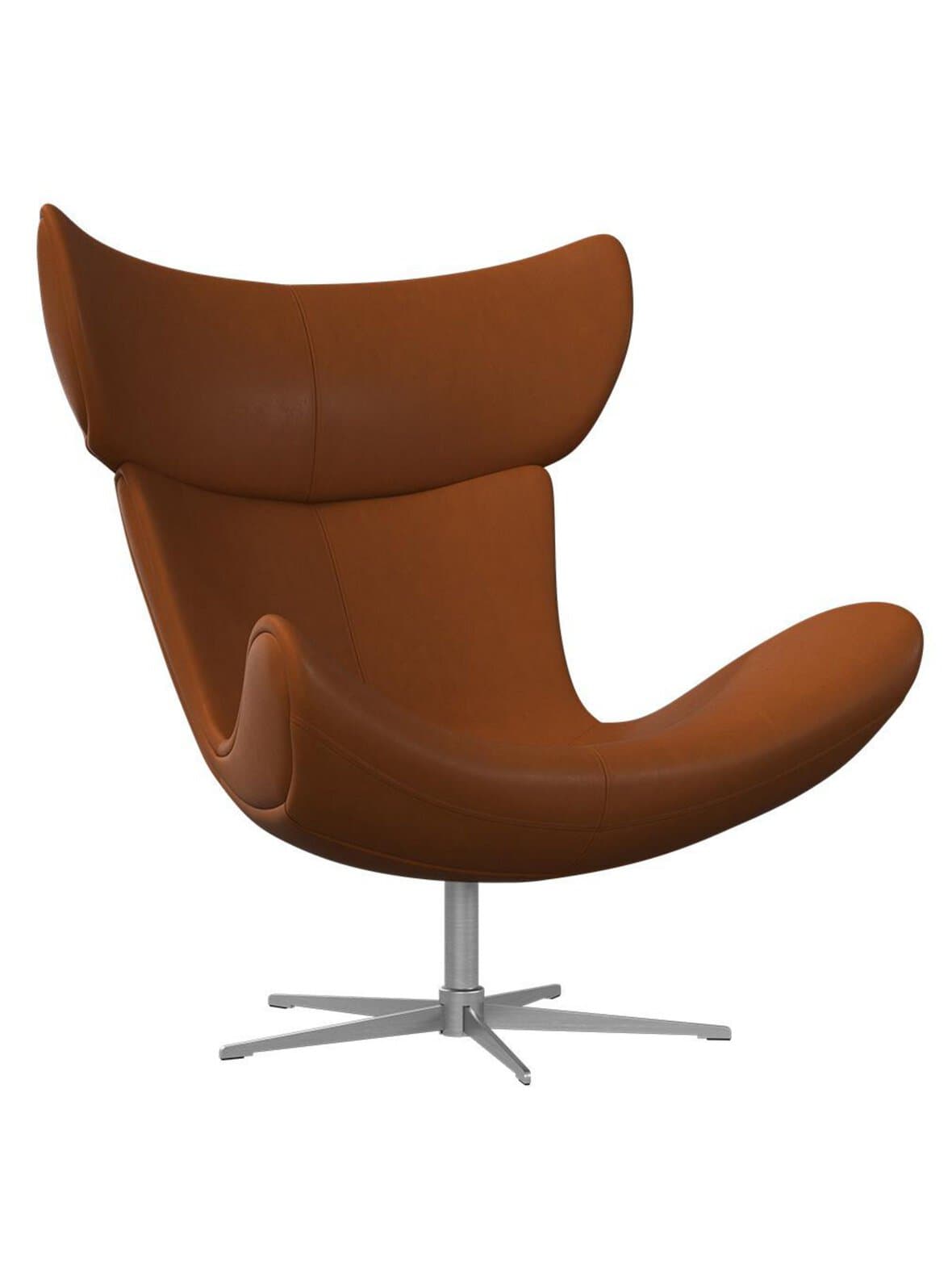 Imola-nojatuoli pyörivä jalusta nordic vintage -nahka 5150 caramel / teräs – BoConcept