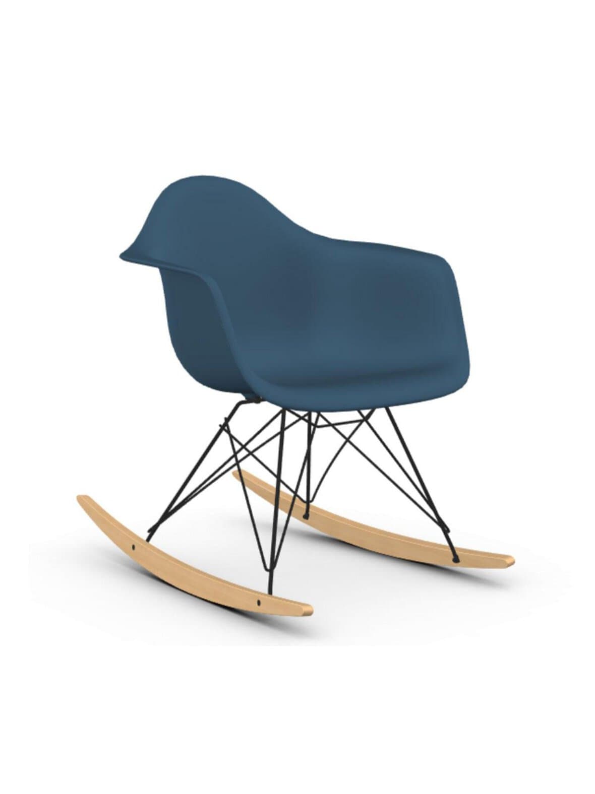 Eames rar re -keinutuoli sea blue/musta/vaalea vaahtera – Vitra