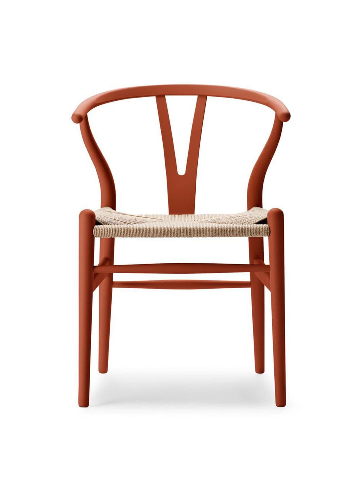 Ch24 wishbone -tuoli luonnollisenvärinen istuin soft terracotta – Carl Hansen & Son