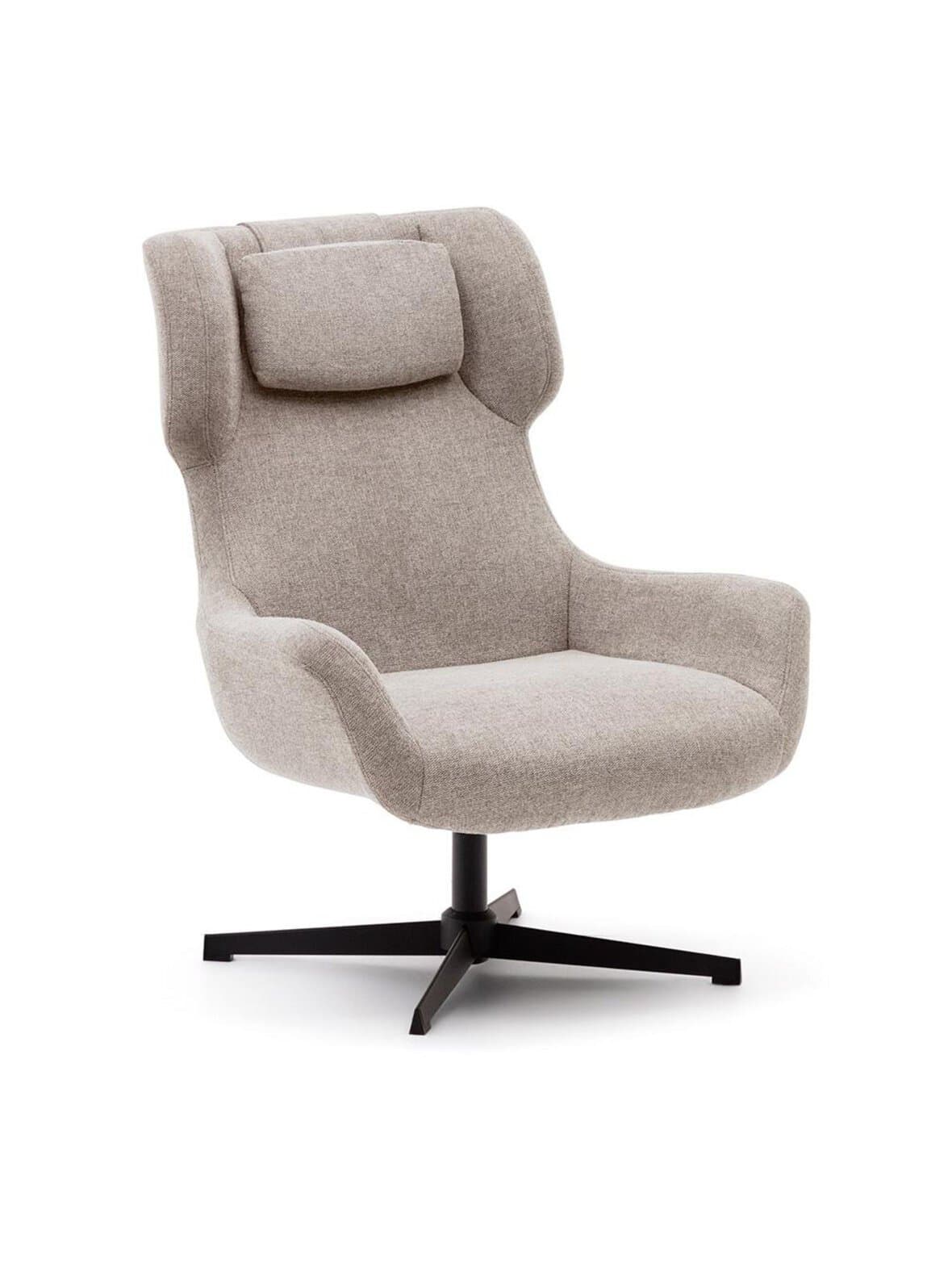 Zalina-nojatuoli beige chenille-kangas – Kave Home