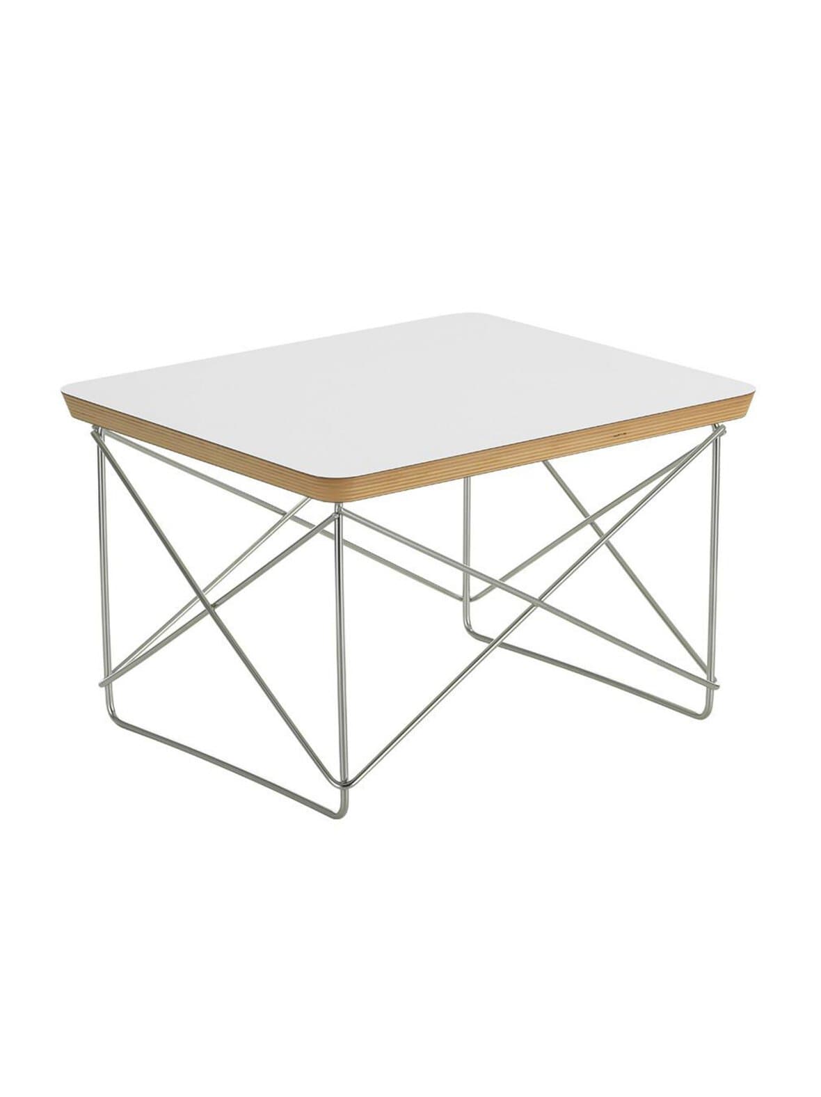 Eames occasional table ltr -sivupöytä valkoinen laminaatti / ruostumaton teräs – Vitra