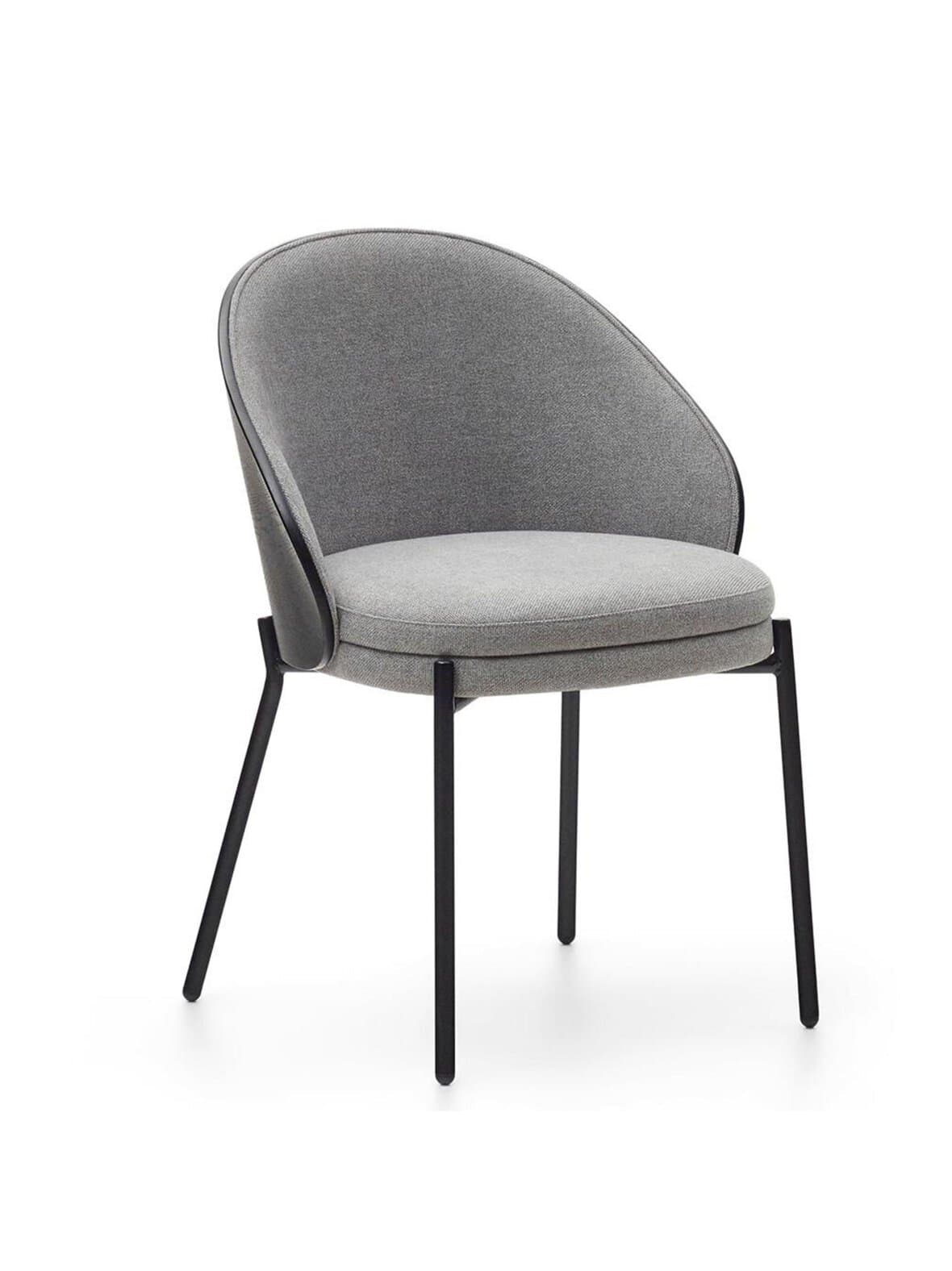 Eamy-tuoli vaaleanharmaa / musta – Kave Home