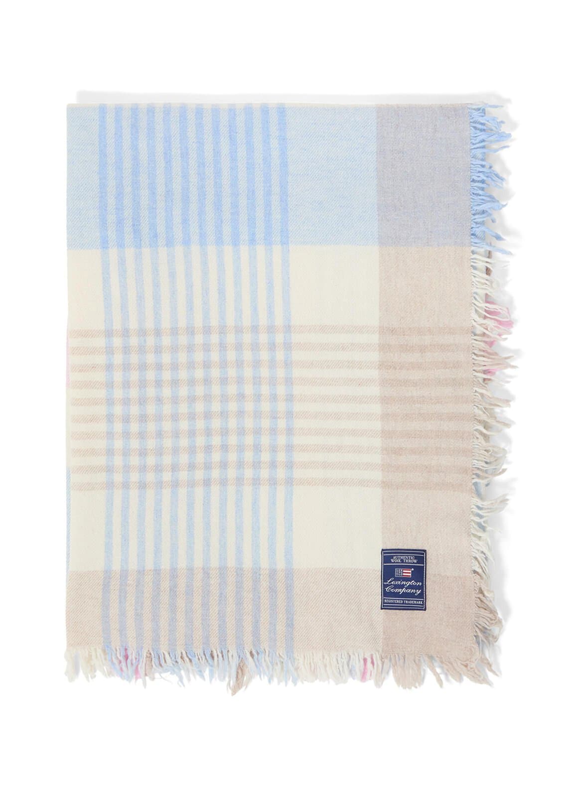 Multi checked wool mix -päiväpeitto 130 x 170 cm – Lexington