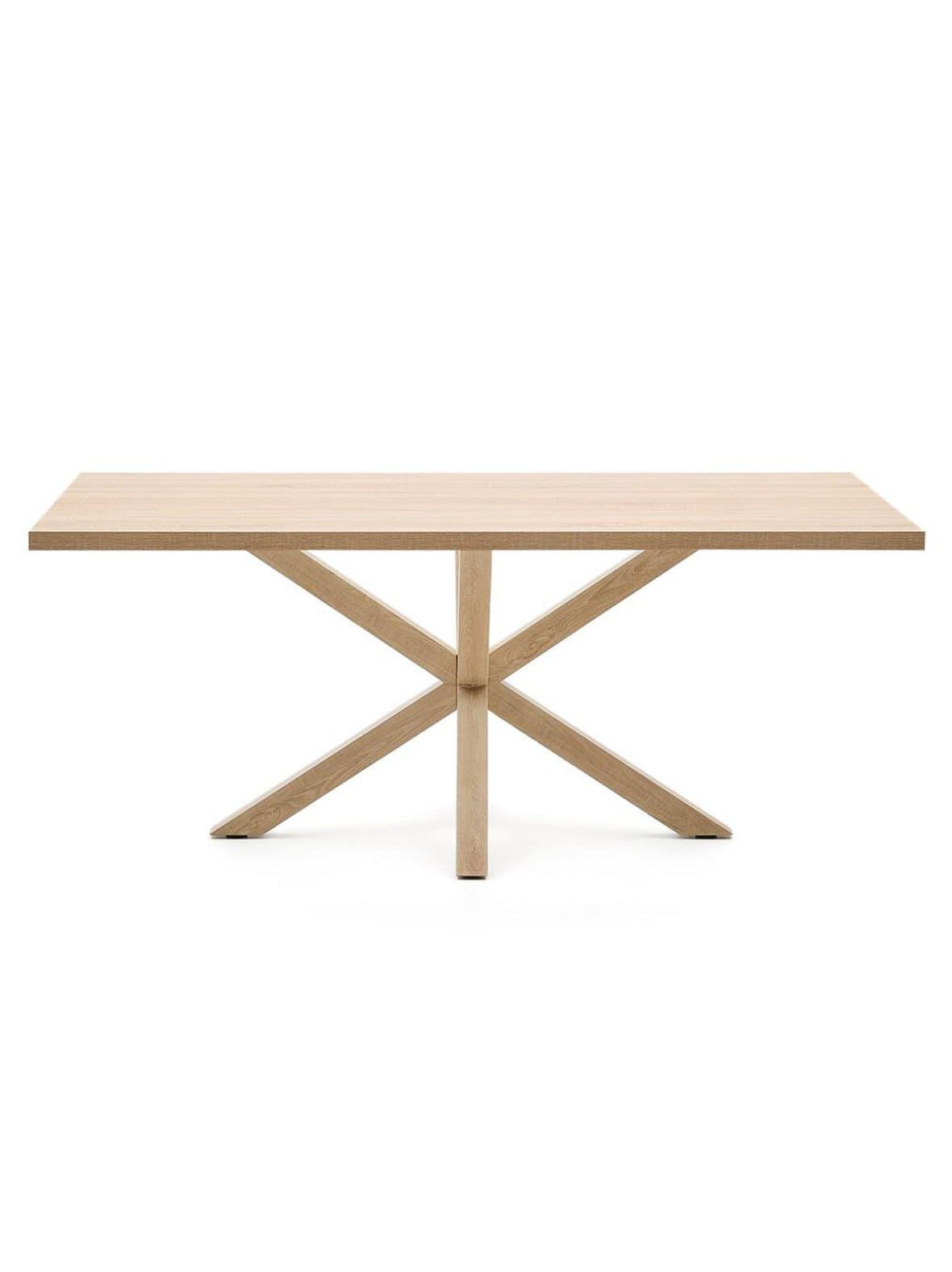 Argo-ruokapöytä tammenvärinen melamiini / puunvärinen teräs 200 x 100 cm – Kave Home