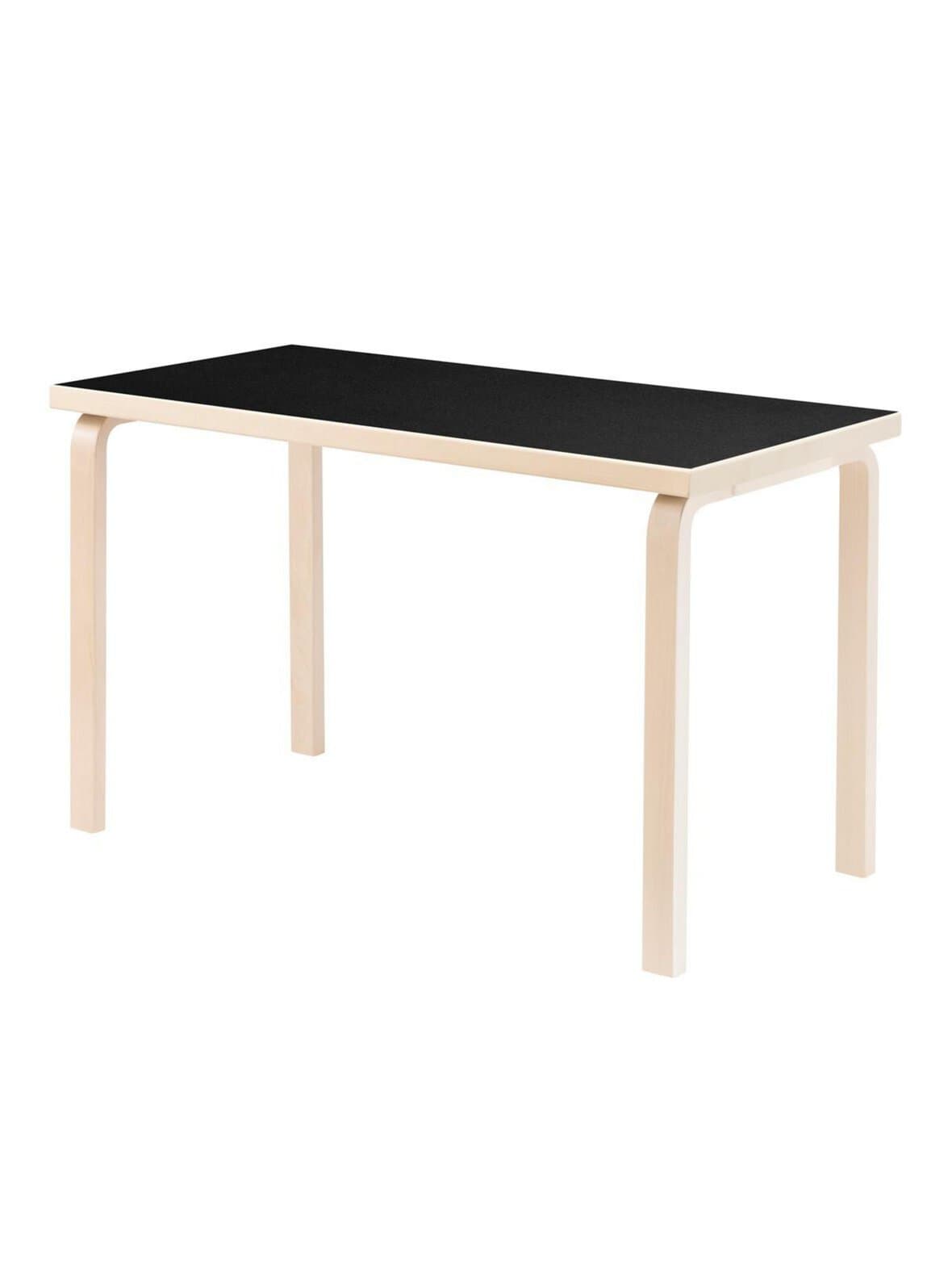 Pöytä 80a koivu/musta linoleum 60 x 120 cm – Artek