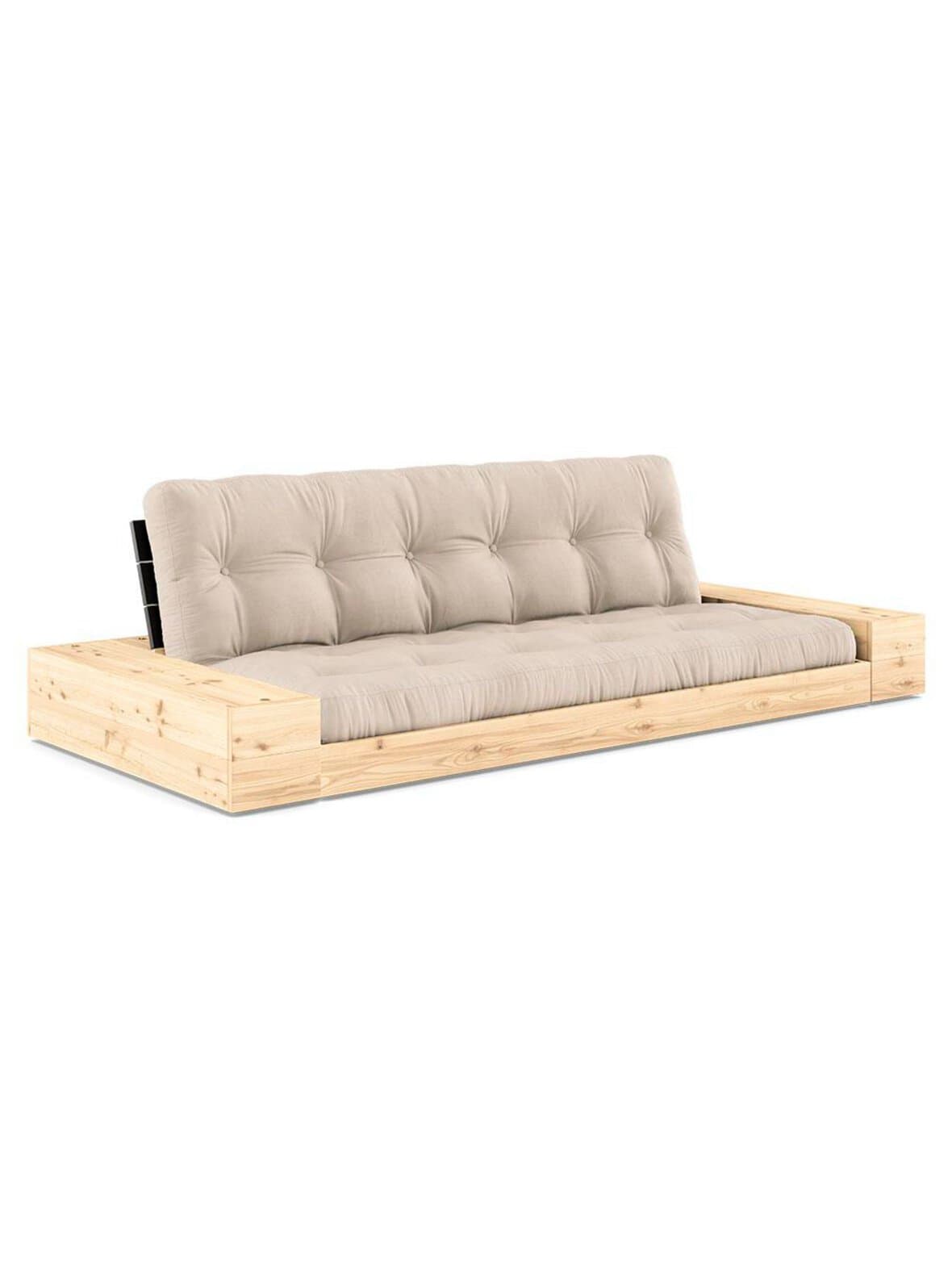 Base-futonsohva laatikoilla beige/musta l 244 cm – Karup