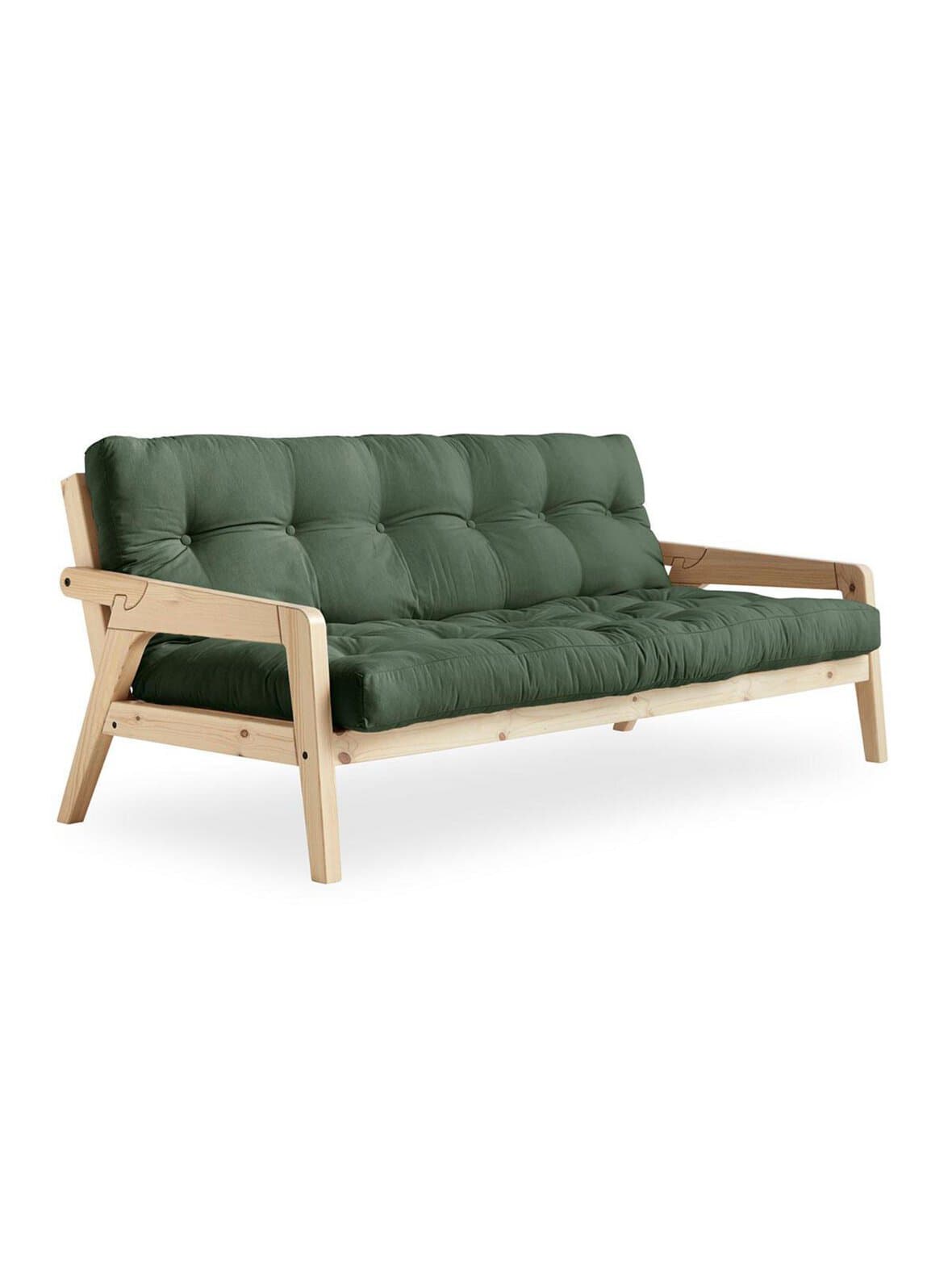 Grab-futonsohva olive green/mänty l 200 cm – Karup