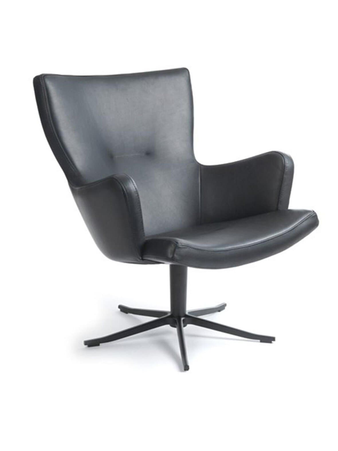 Gyro-nojatuoli käsinojilla sauvage-nahka musta – Conform