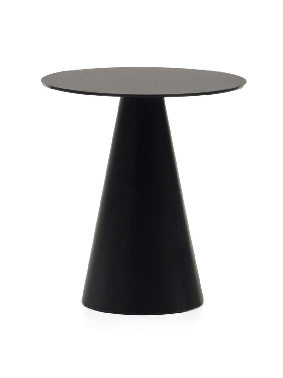 Wilshire-sivupöytä lasi/musta ⌀ 50 cm – Kave Home