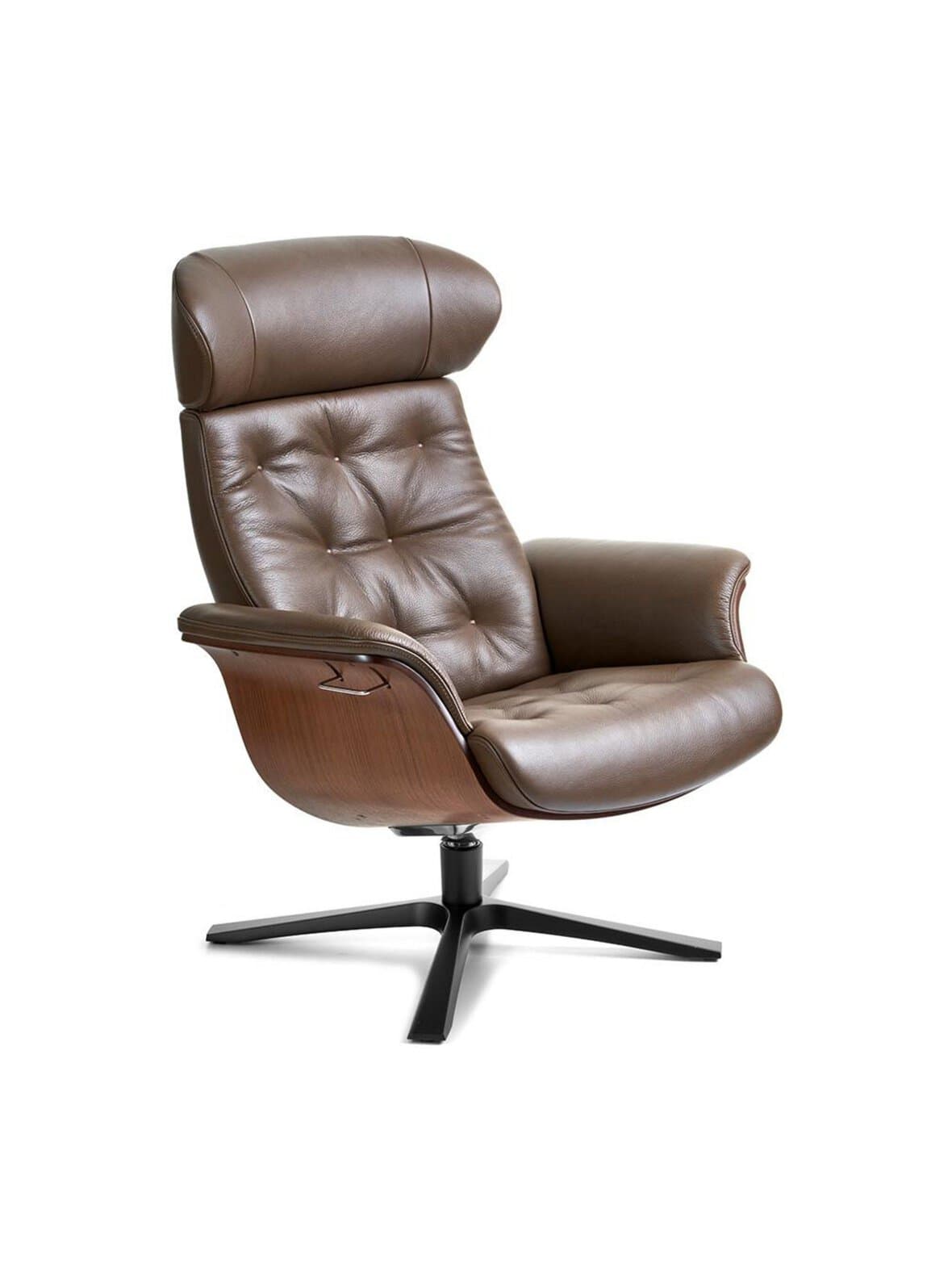 Timeout-nojatuoli tikattu sorrento-nahka nougat/pähkinä – Conform