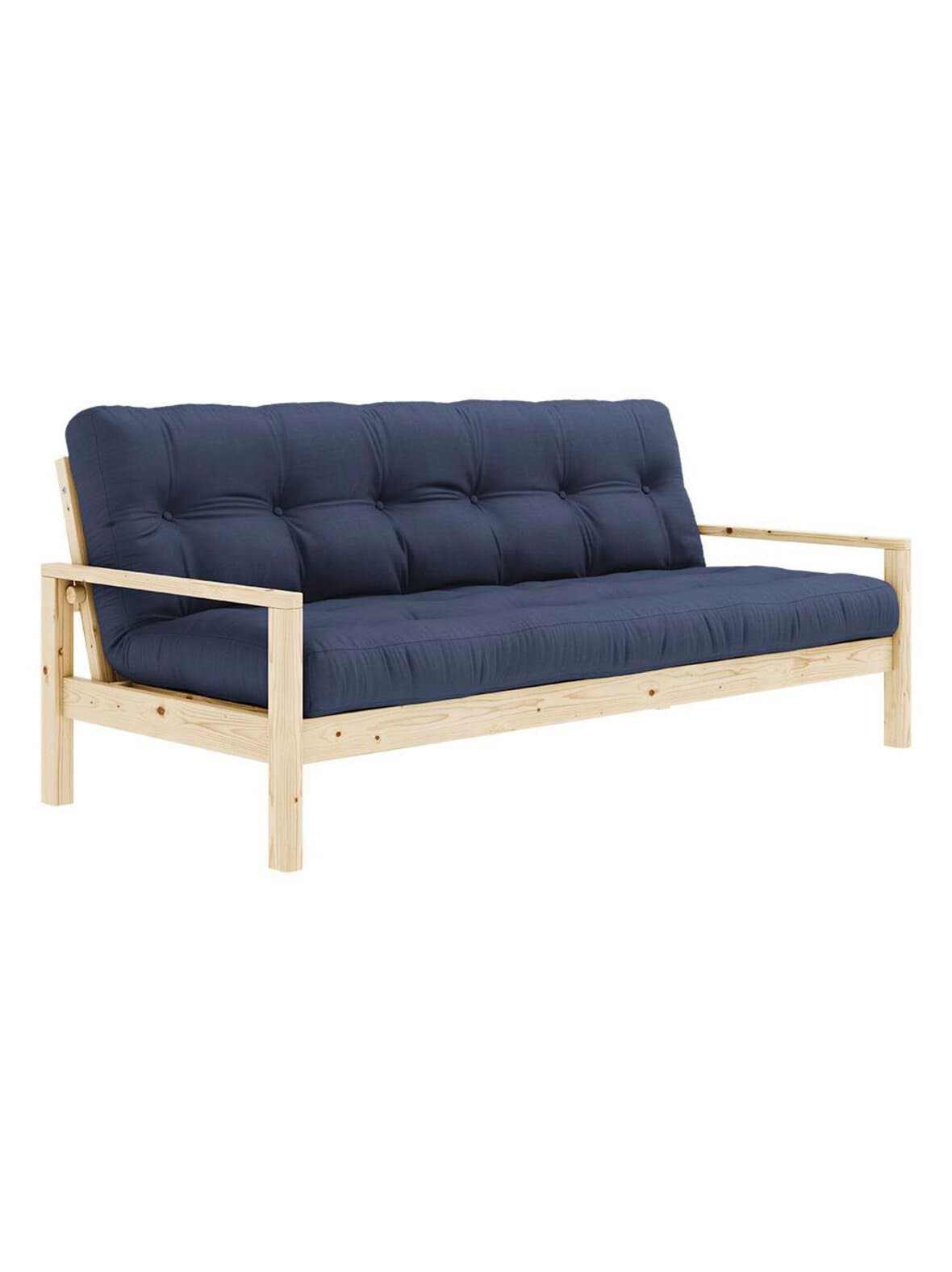 Knob-futonsohva navy/mänty l 205 cm – Karup