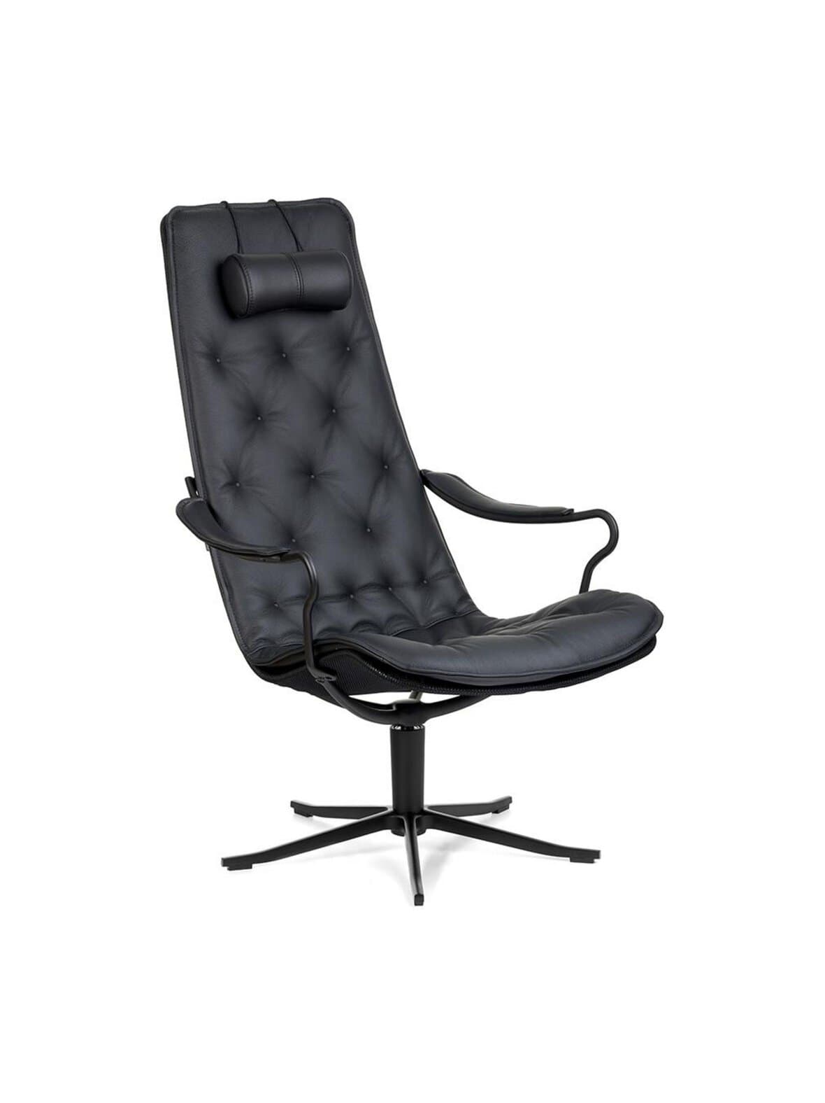 Bravo-nojatuoli fantasy-nahka musta/musta – Conform