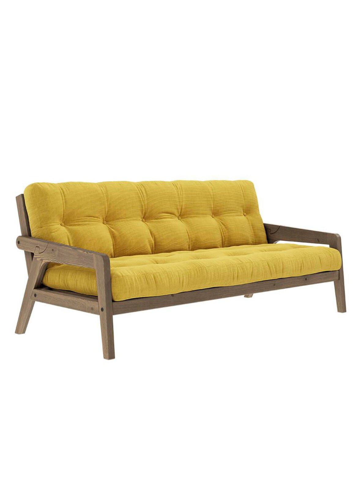 Grab-futonsohva corduroy-kangas honey/ruskea l 200 cm – Karup