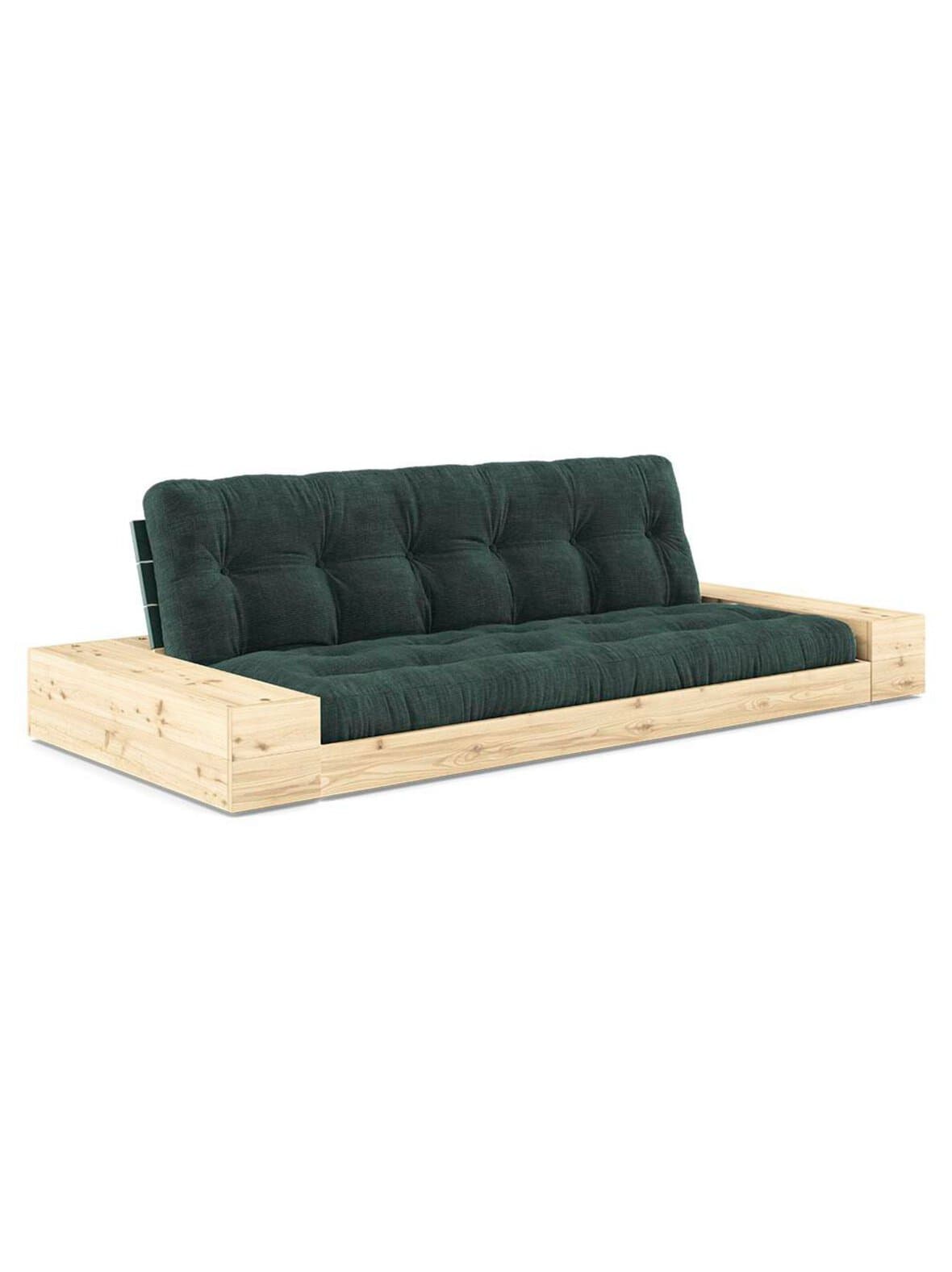Base-futonsohva laatikoilla corduroy-kangas seaweed/vihreä l 244 cm – Karup