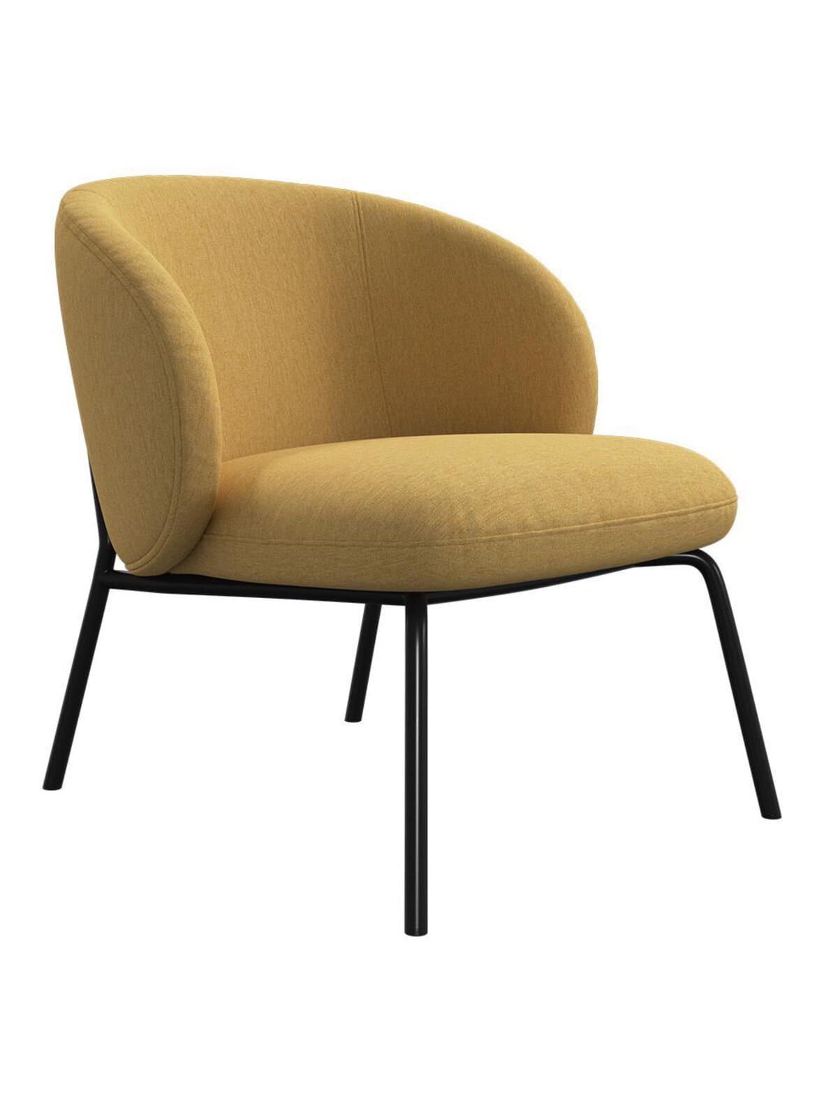 Princeton lounge -tuoli capri-kangas 3234 sinapinkeltainen – BoConcept