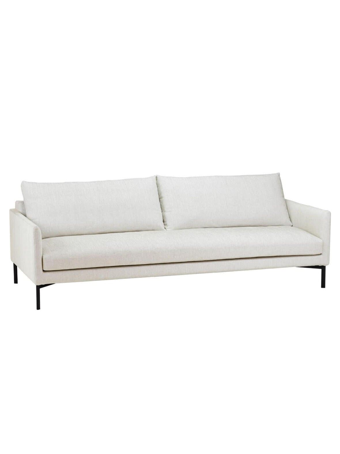 Band-sohva velvety-kangas 05 luonnonvalkoinen l 215 cm – Adea