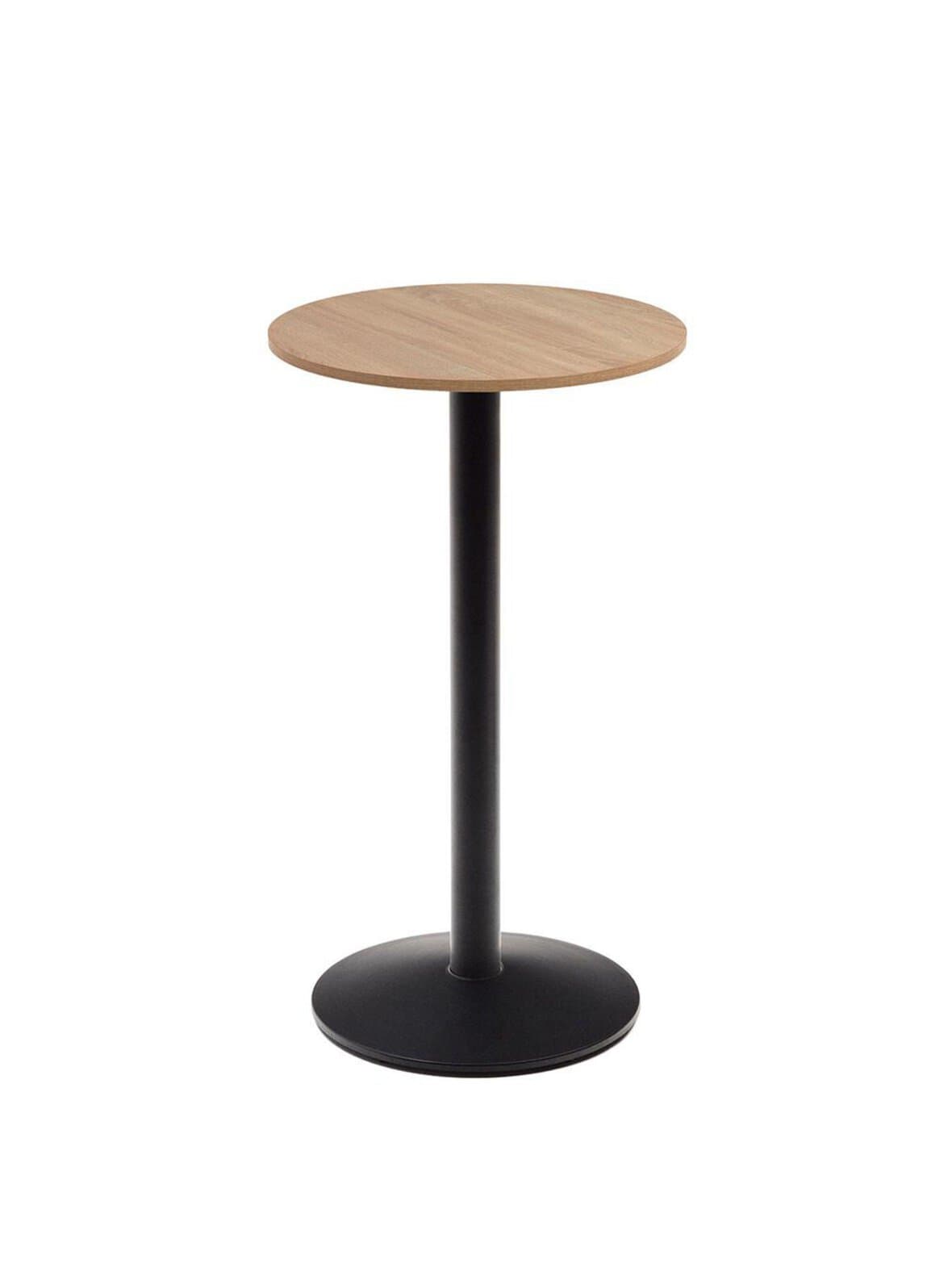Esilda-baaripöytä tammi/musta ⌀ 60 cm – Kave Home