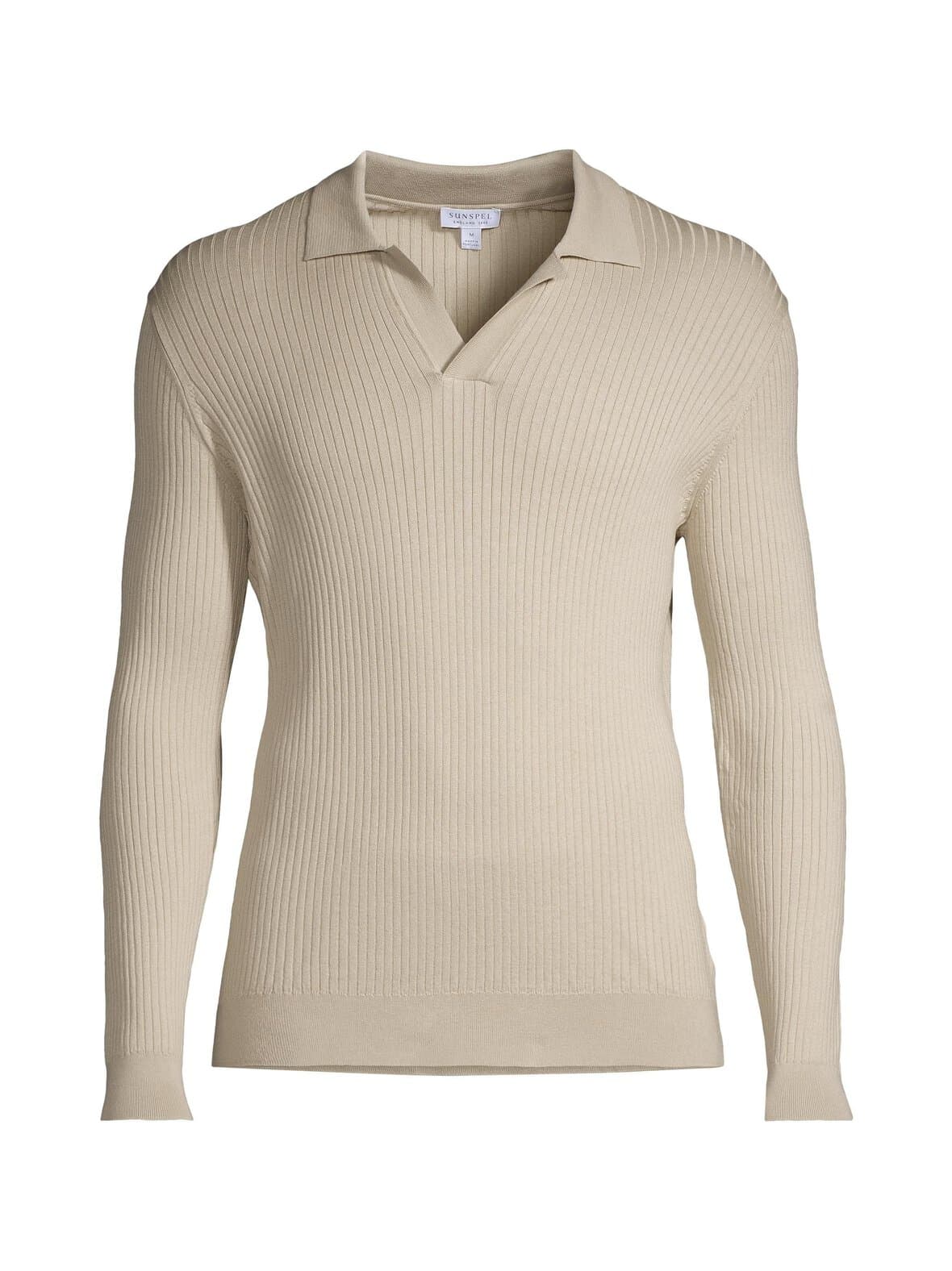 Cotton silk rib polo -neule – Sunspel