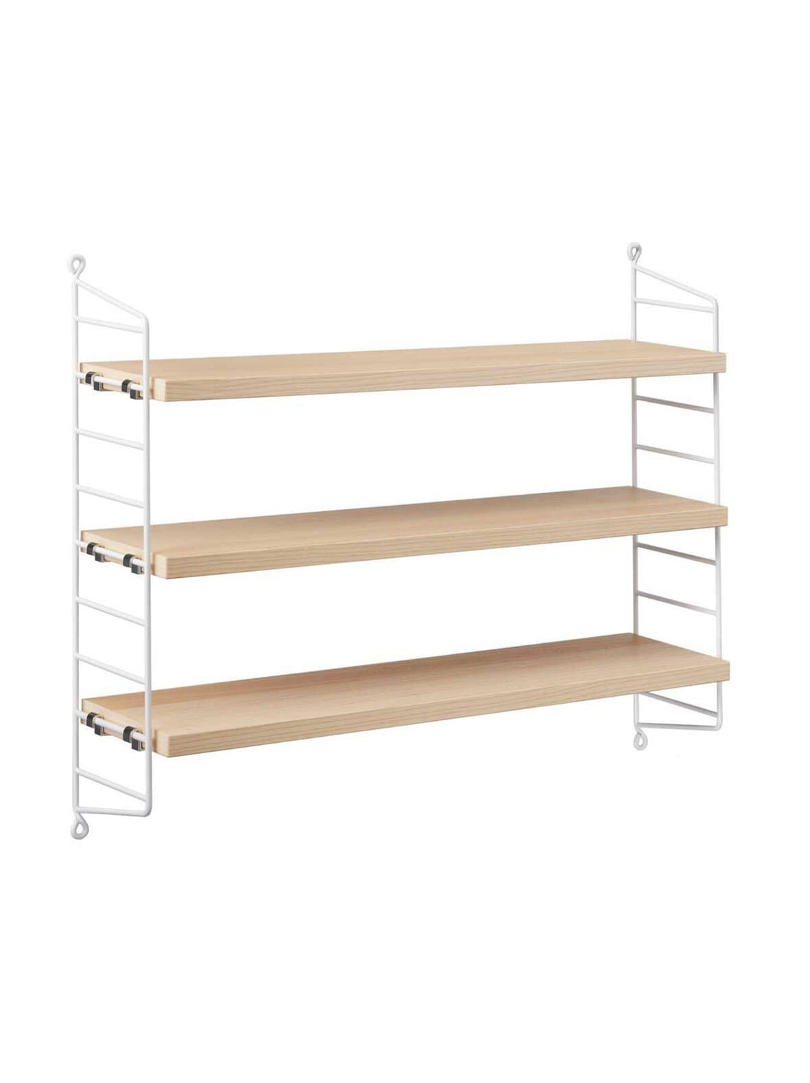 String pocket -hylly valkoinen/saarni – String Furniture