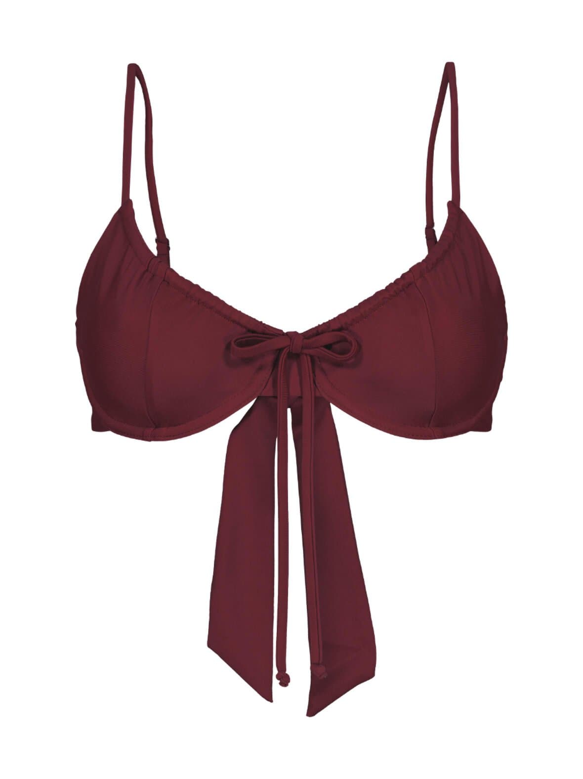 Bordeaux drawstring -bikiniyläosa – Lilja the Label