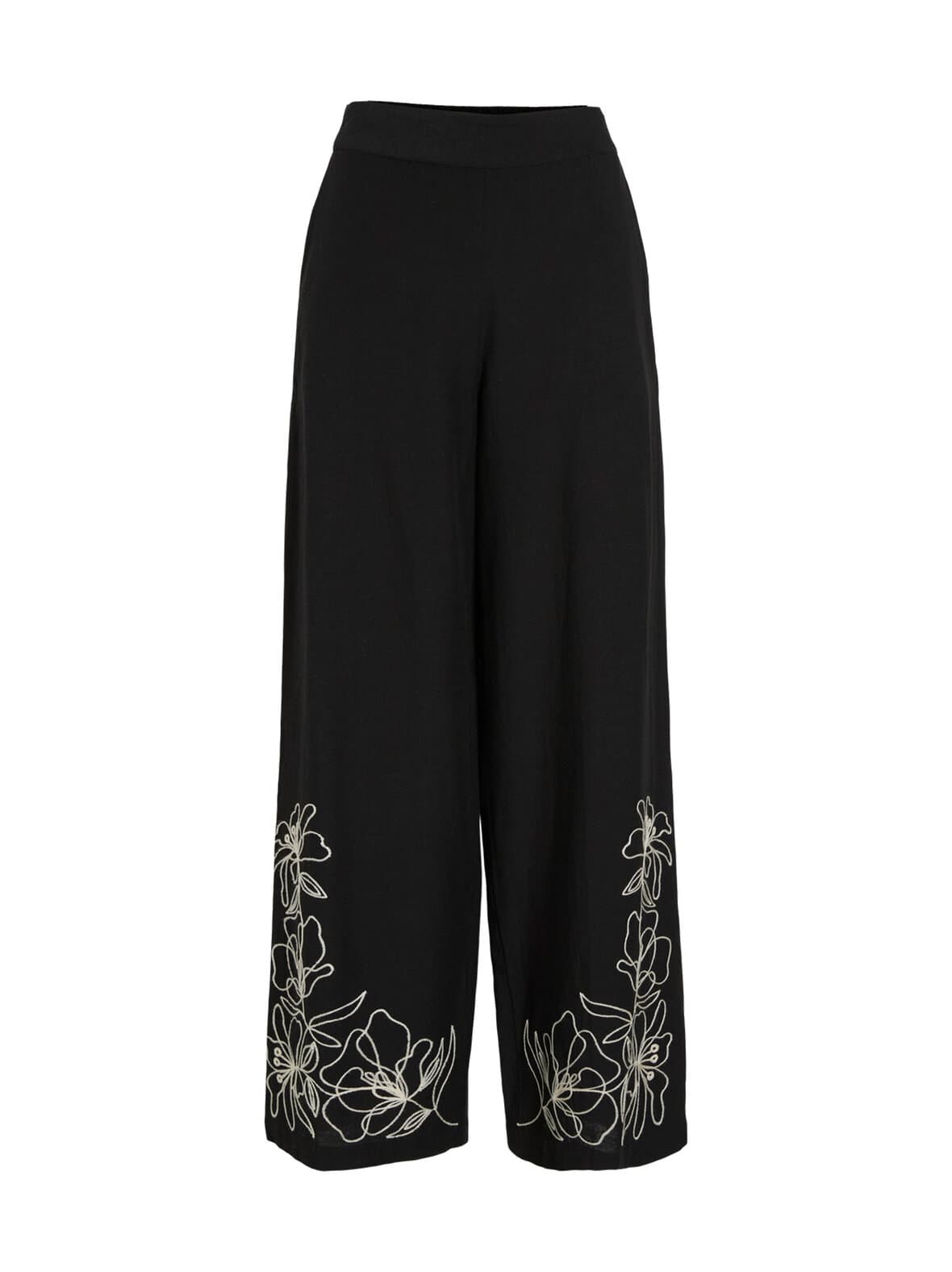 Vipolli high waist -brodeeratut housut – VILA