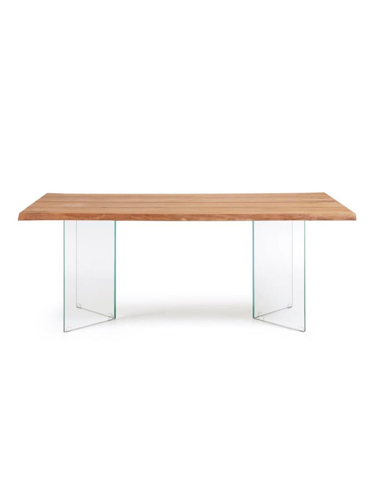 Lotty-ruokapöytä tammi / lasi 180 x 100 cm – Kave Home