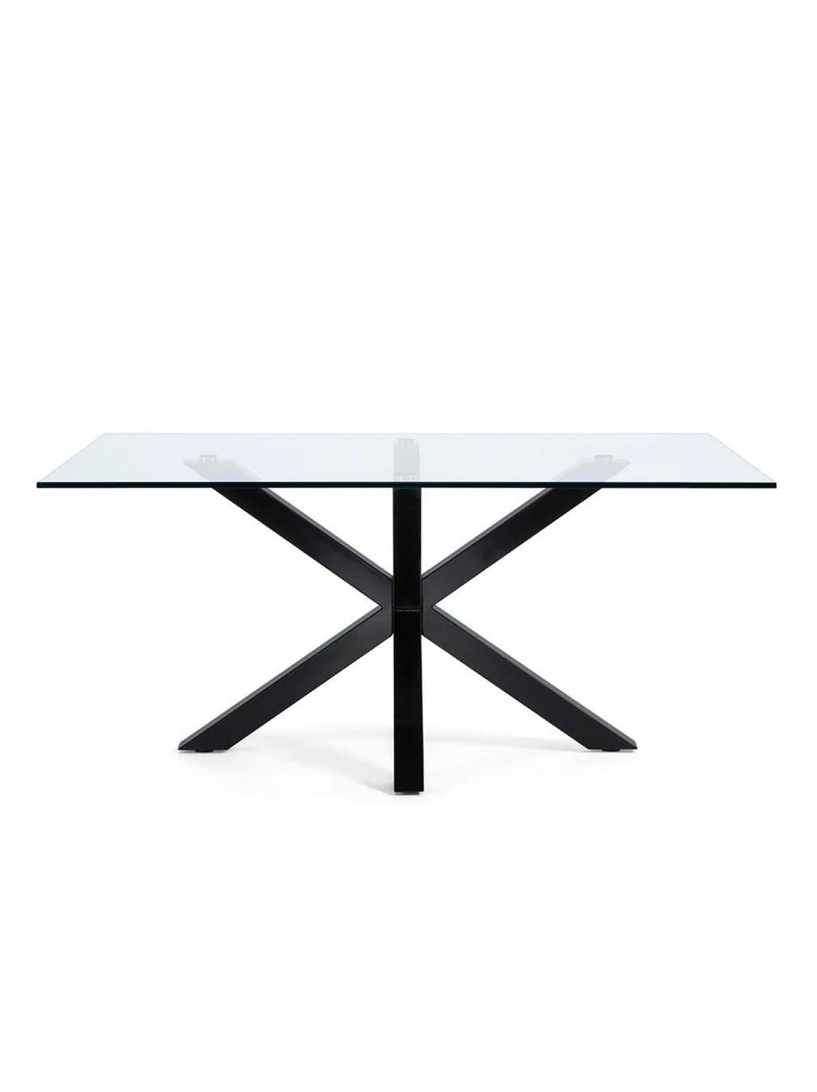 Argo-ruokapöytä lasi/musta 180 x 100 cm – Kave Home