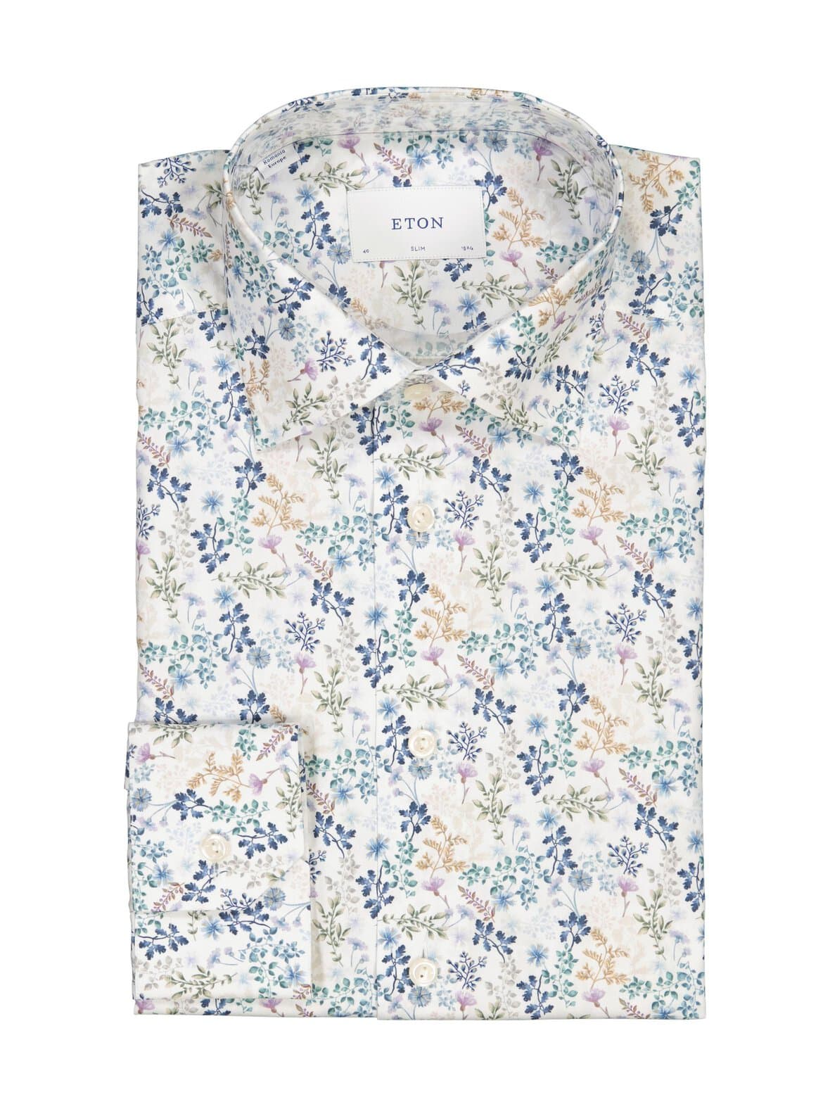 Slim fit floral twill -kauluspaita – Eton