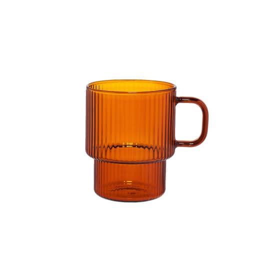 Uritettu lattelasi kahvalla CHiATO, 260 ml – ruskea – Chiato