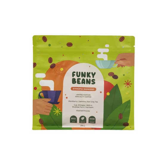 Specialty-kahvipavut Funky Beans Ethiopia Shakisso, 200 g – Funky Beans