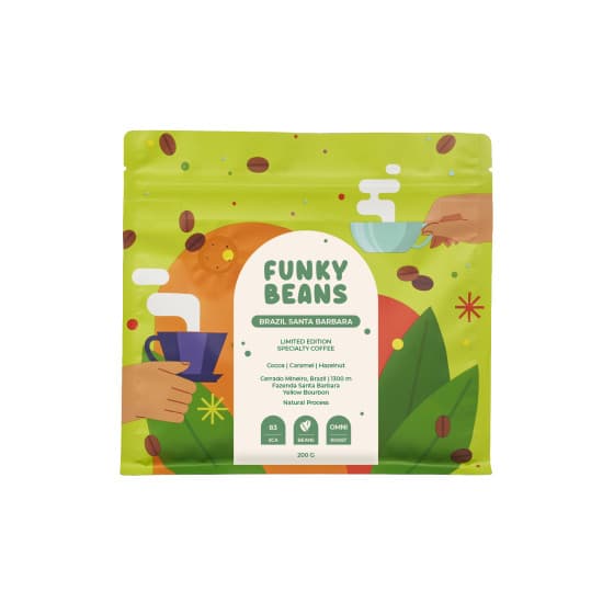 Specialty-kahvipavut Funky Beans Brazil Santa Barbara, 200 g – Parallel