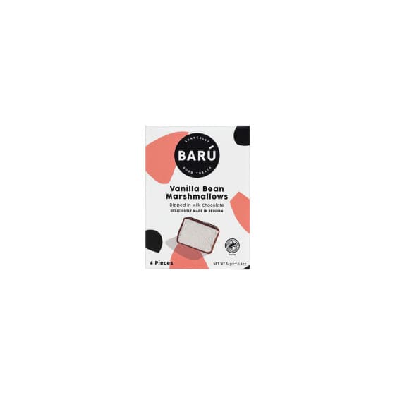 BARU Vanilla Bean -vaahtokarkkeja maitosuklaassa, 4 kpl. – BARÚ