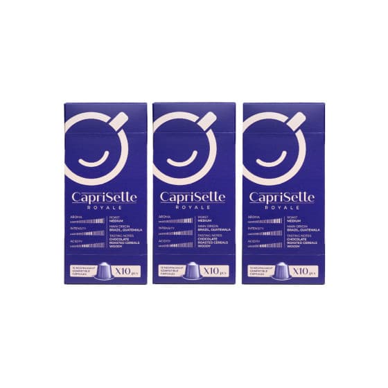 Nespresso® koneisiin sopivat kahvikapselit Caprisette Royale, 3 x 10 kpl. – Caprisette